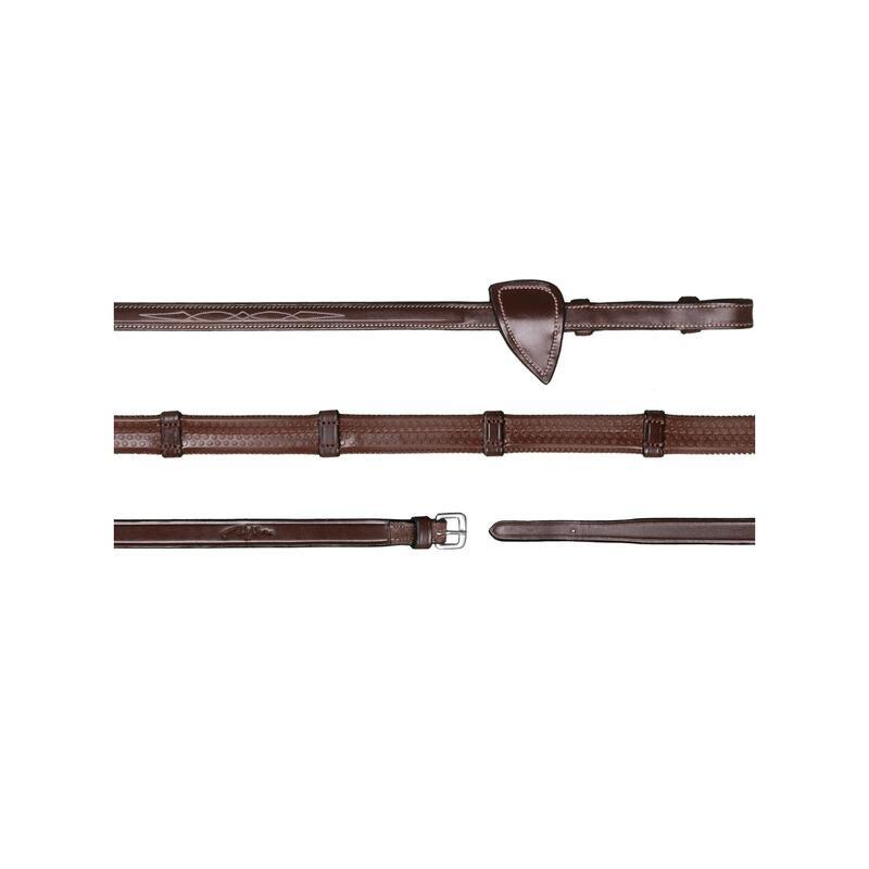 Dy'on 1/2 (13mm) Rubber Teugels 7 Lederen Stops Hunter Coll. Bruin -