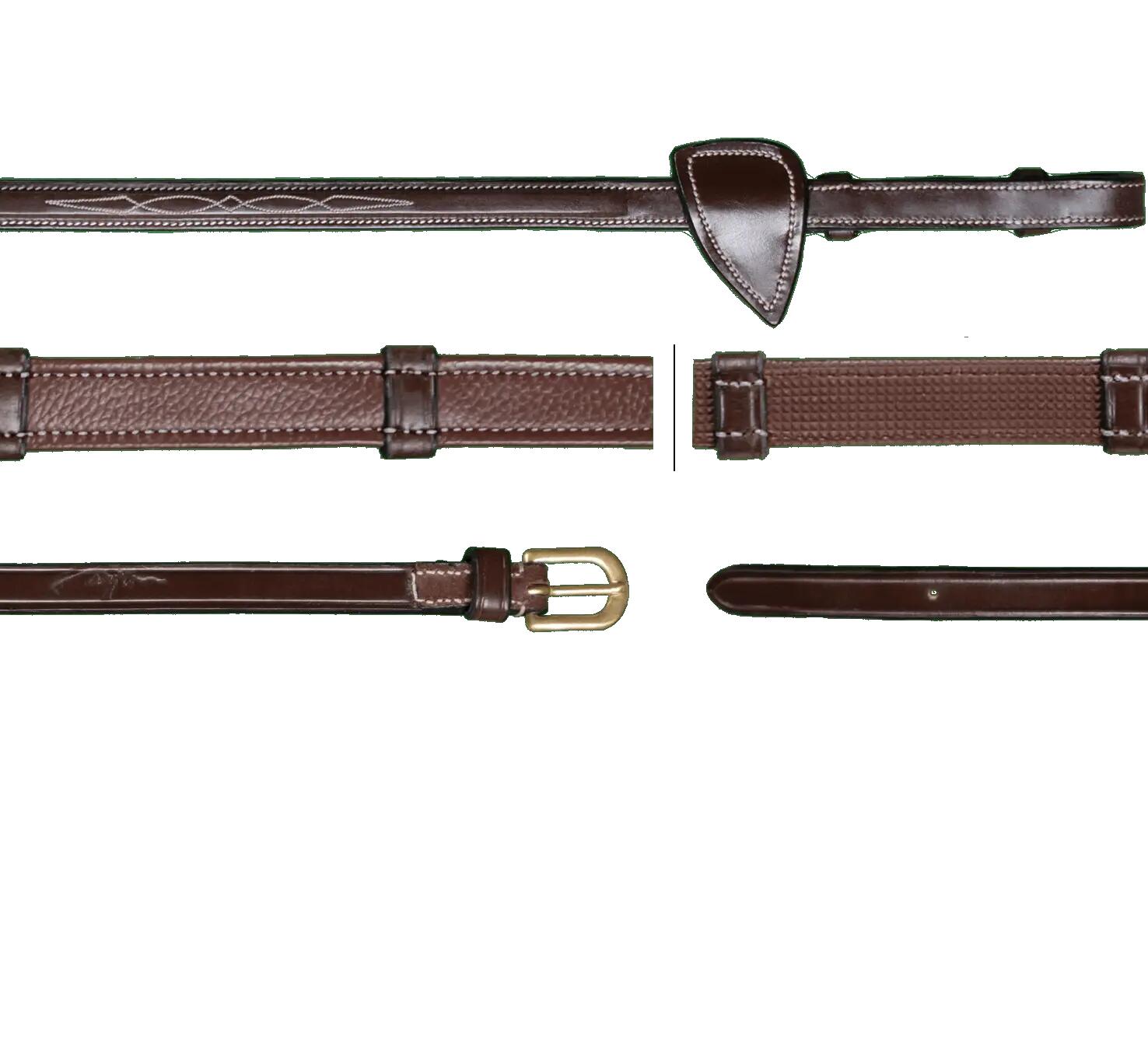 Dy'on 5/8 (16 Mm) Jacht Teugels Met 7 Leder Stops D Coll. Bruin - 2/3