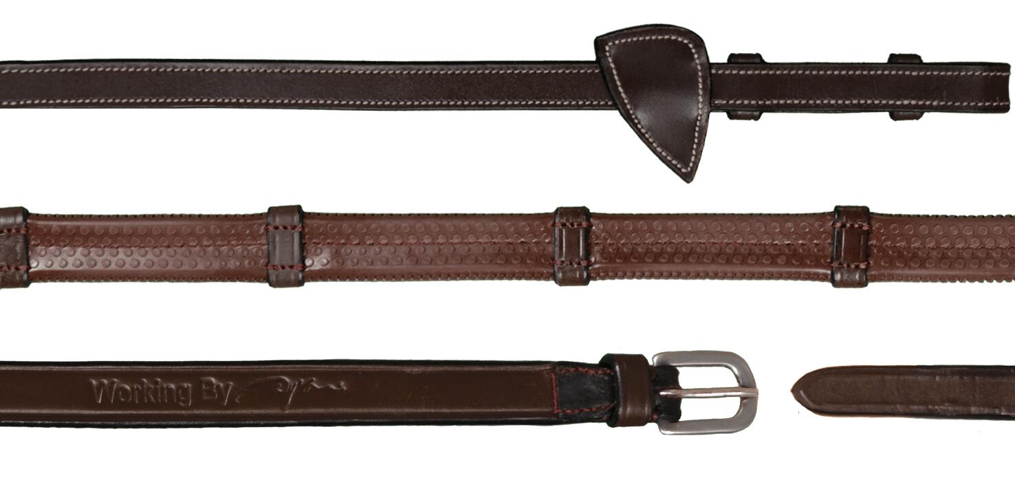Dy'on 1/2 (13mm) Rubber Reins 7 Loops Working Coll. Bruin -