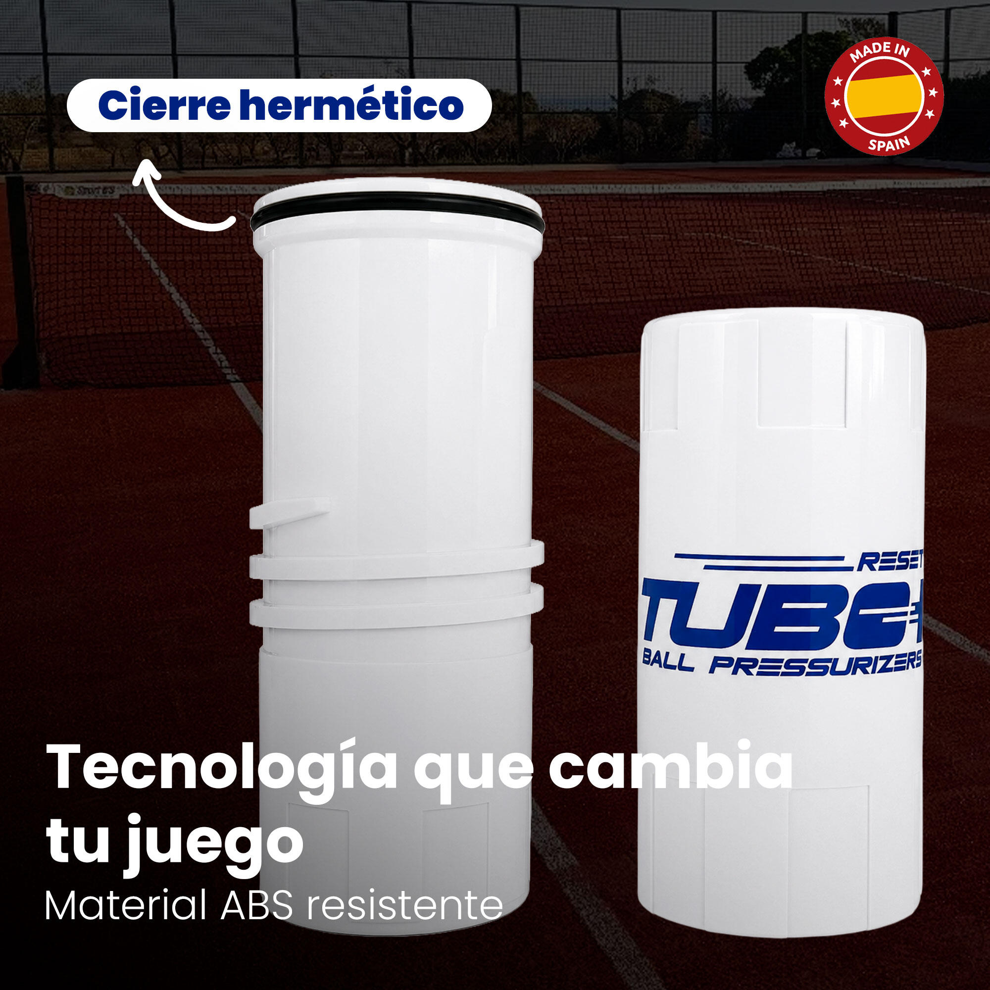 Tennis- und Padelball-Druckhalter | TuboX3 White 4/8