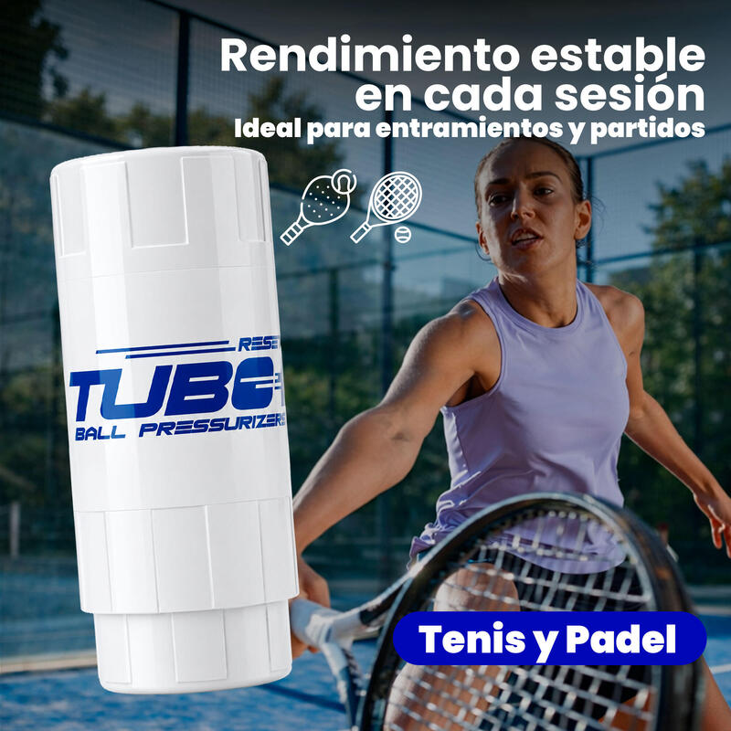 Presurizator de mingi de tenis și padel | TuboX3 White