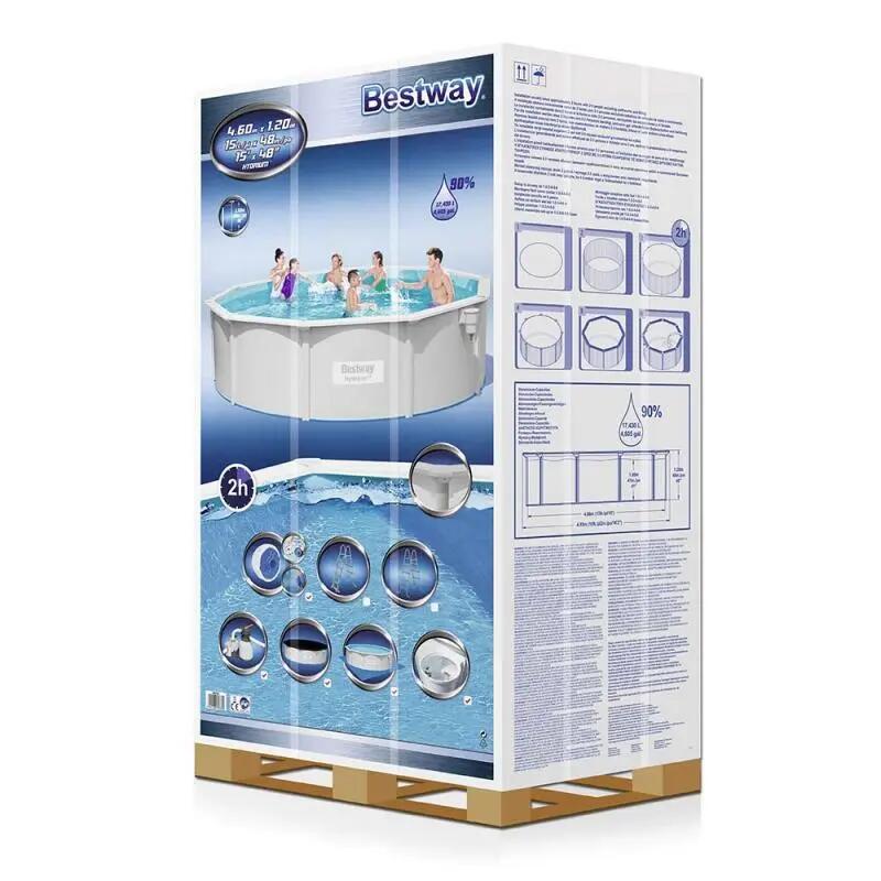 Piscină Hydrium 460x120 cm, cadru metalic, culoare gri 4/5