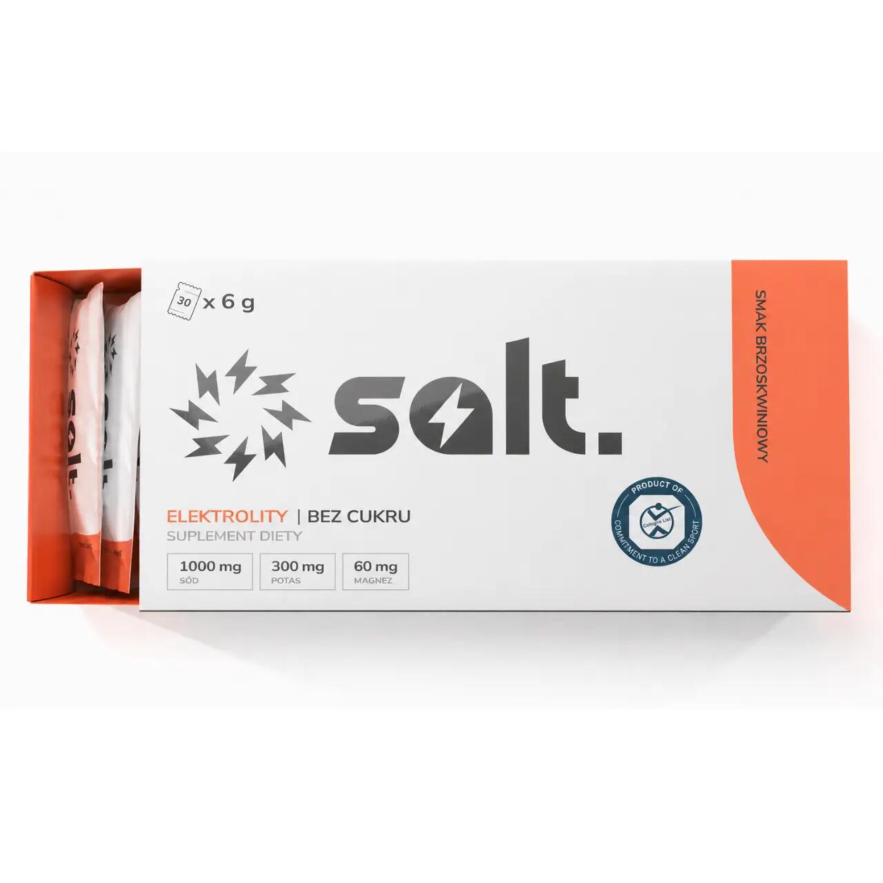 Elektrolity Bez Cukru salt. Brzoskwiniowe Magnez Potas Sód Keto 30 Saszetek 2/7