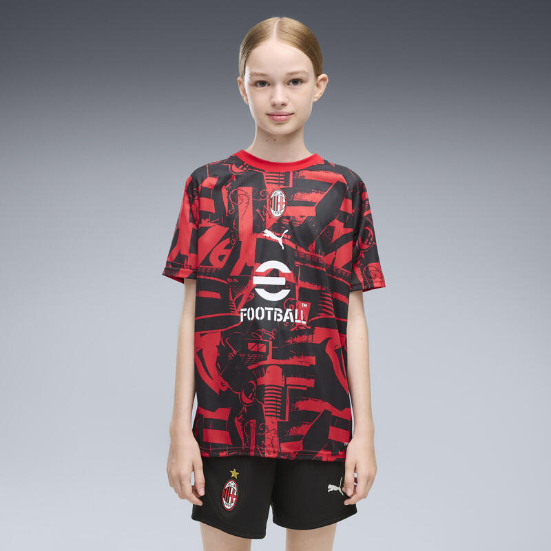 Tricou cu mânecă scurtă copii pentru încălzire Ac Milan PUMA