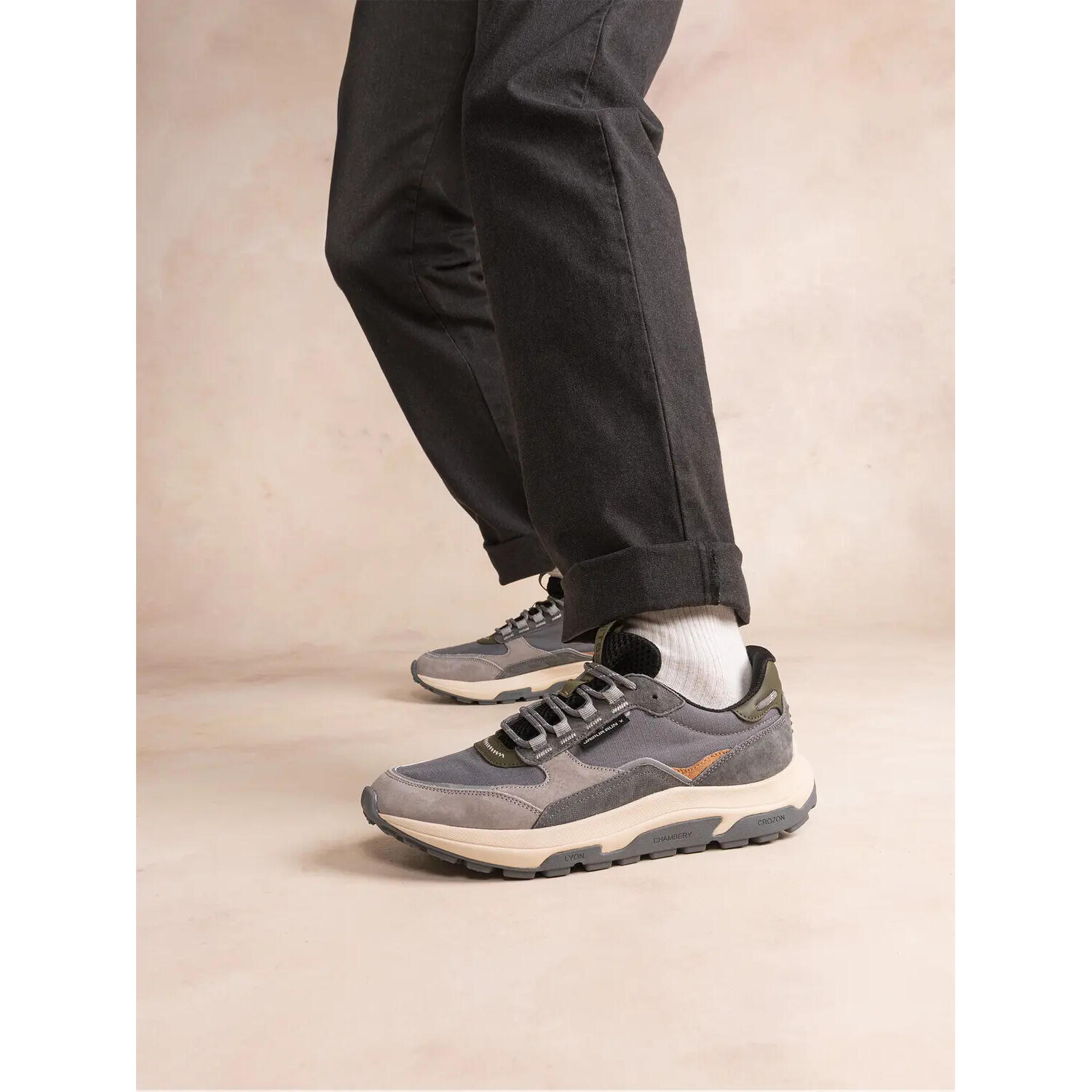 Chaussures Course à pied Hommes - JONASSE Gris/Kaki 5/5