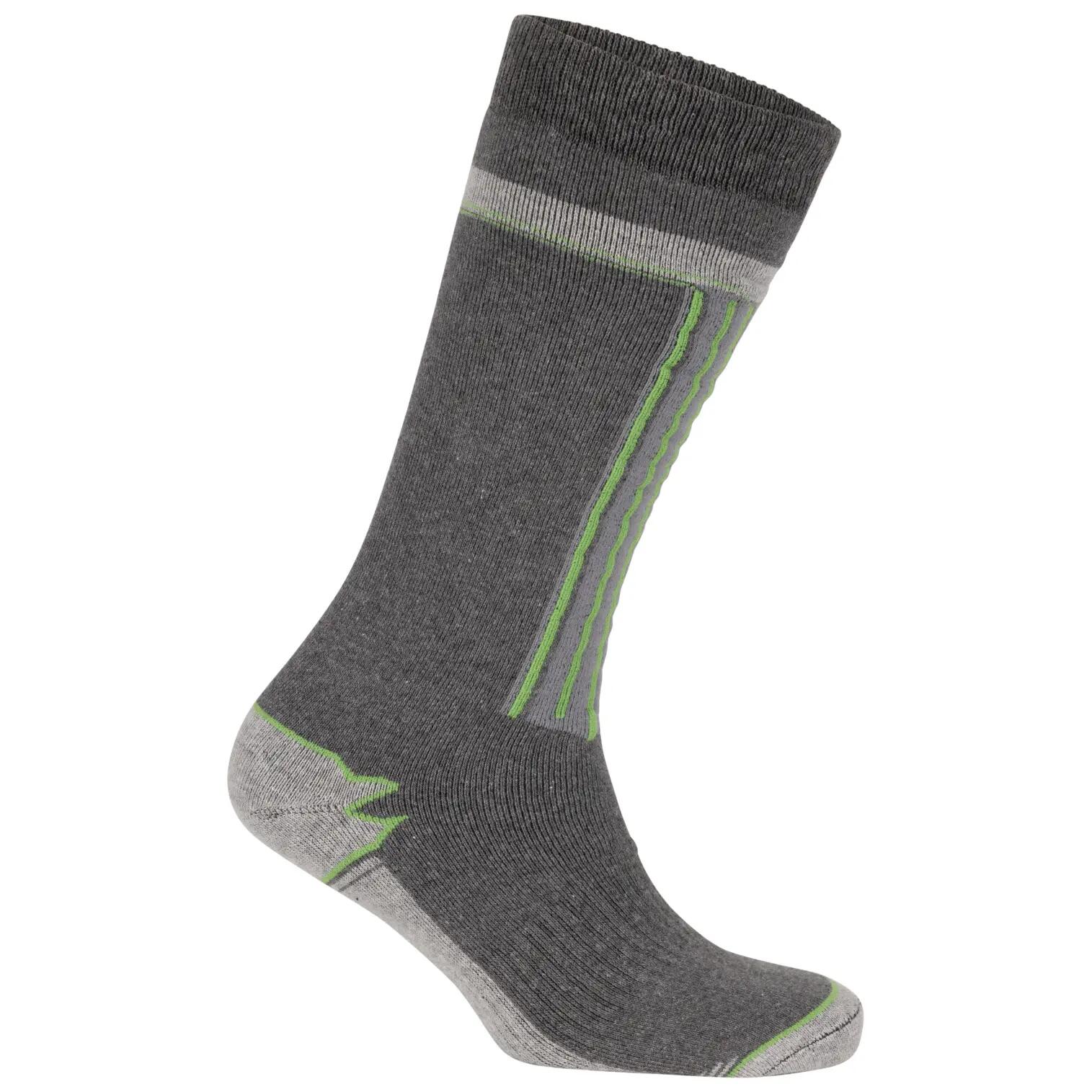Trespass Winski - Calzini da sci unisex (confezione da 2 paia) Blu scuro/selce 4/5