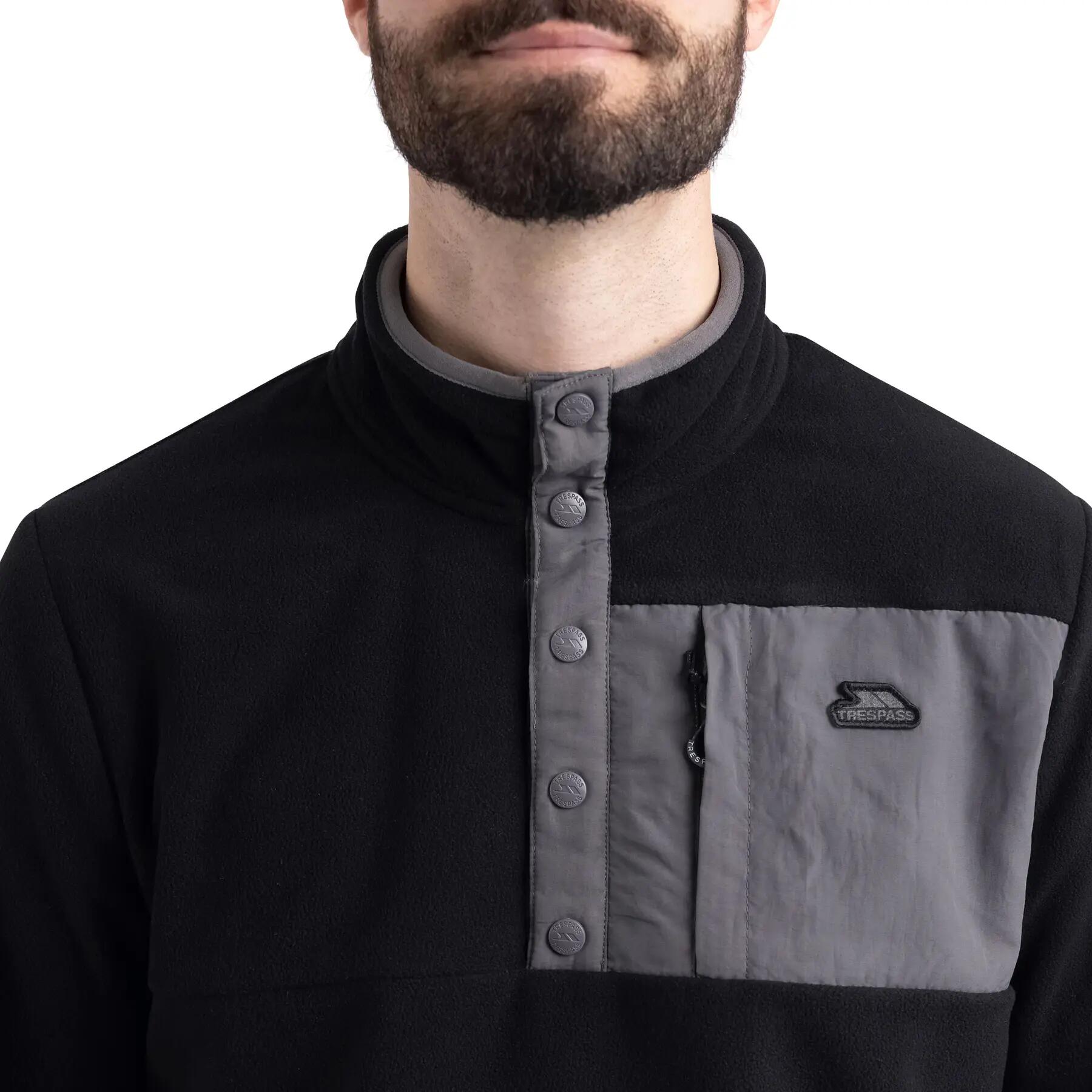 Mens Anti Pilling Chest Zip Pocket Fleece Top - Hosta 5/5
