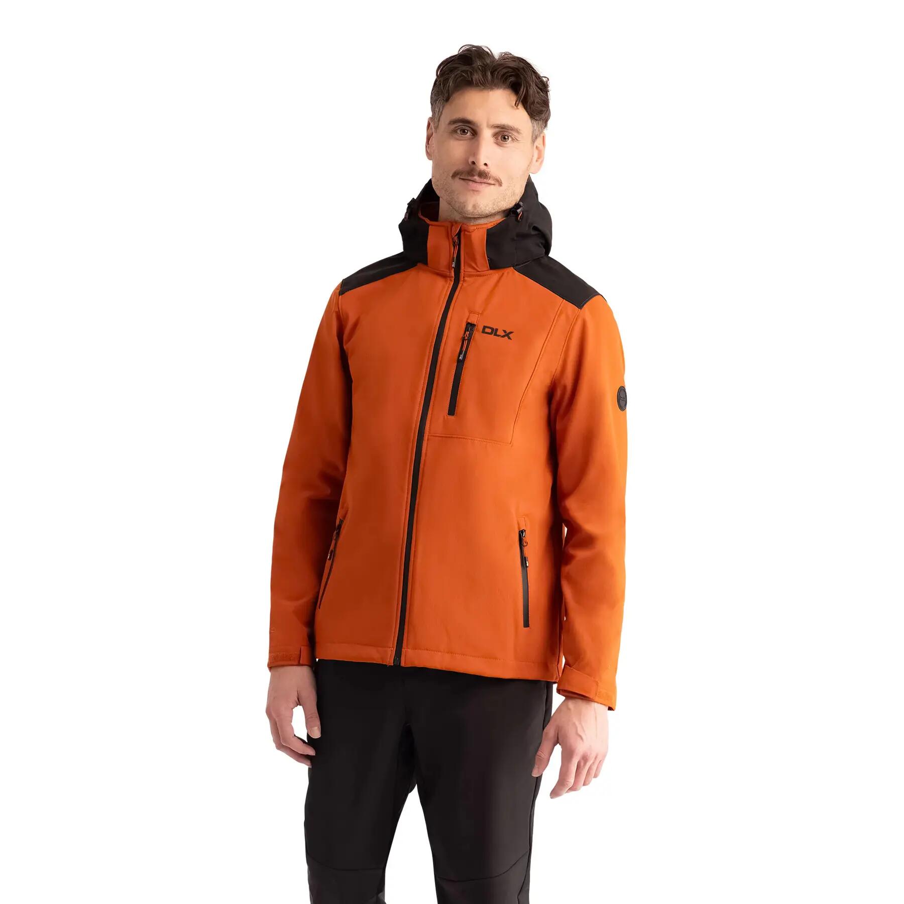 Dlx Durand - Heren Dlx softshelljack verbrand oranje 2/5