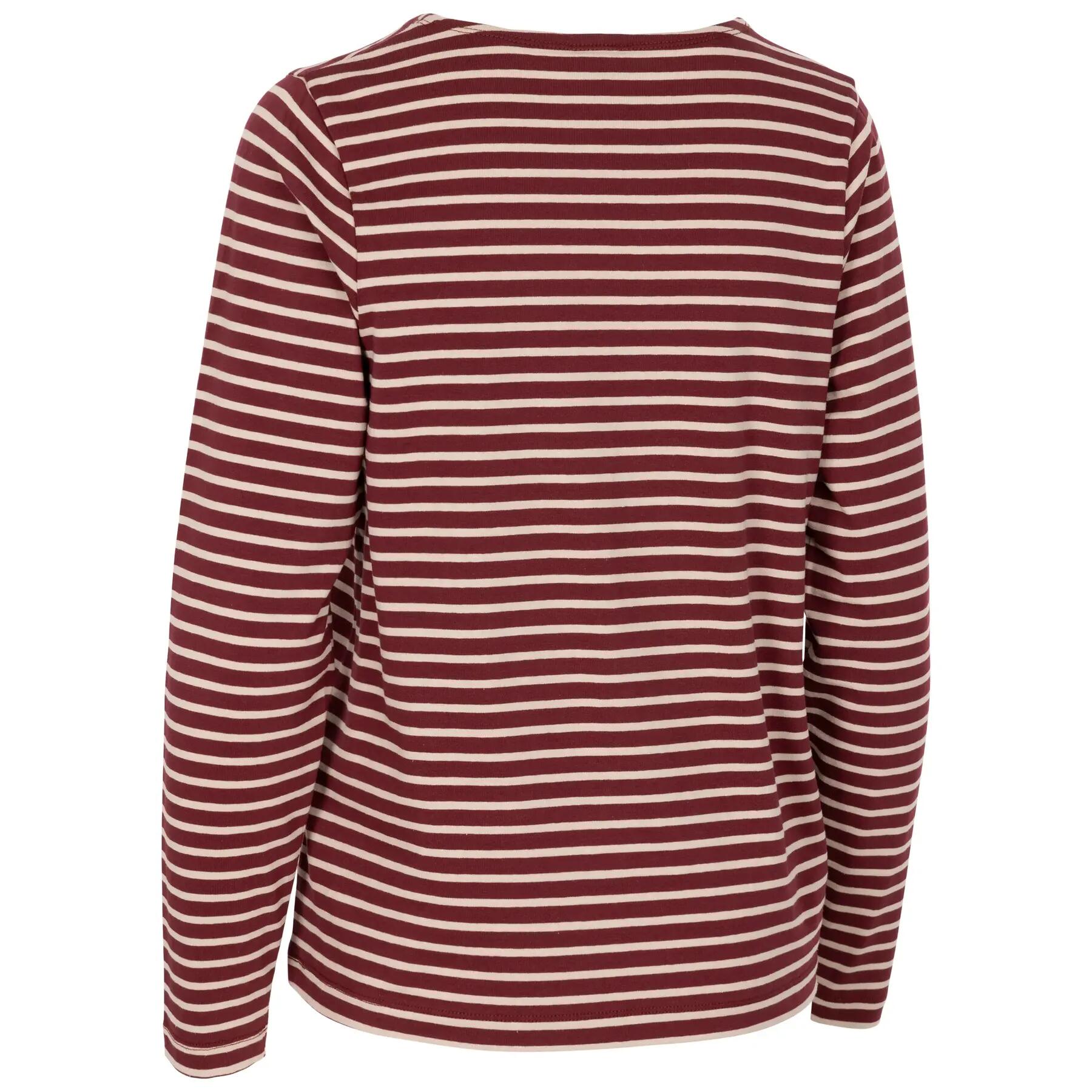 Trespass Karen - Top casual femminile a righe color ciliegia scuro 2/2