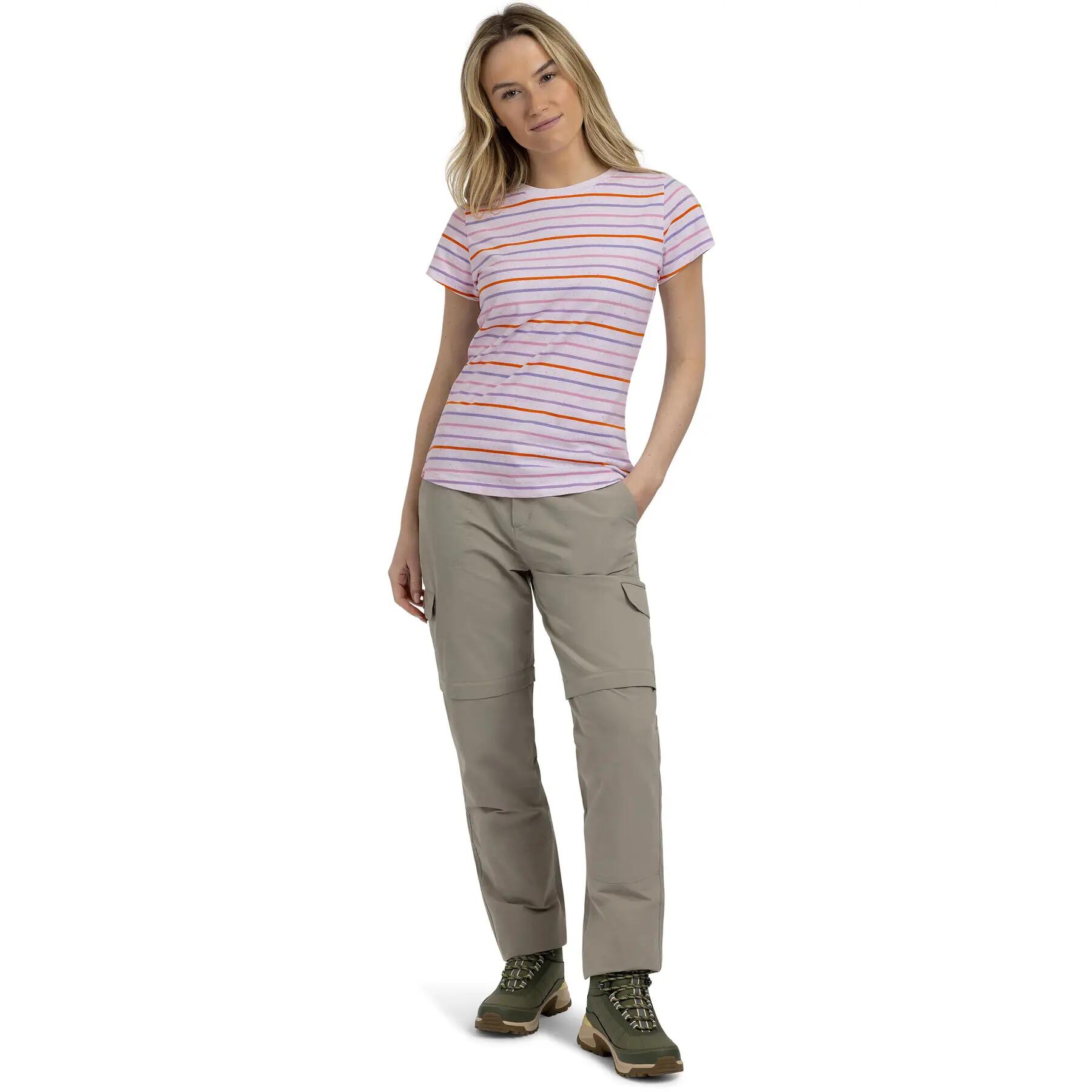 Trespass Michaela - Dames casual t-shirt wit met meerdere strepen 2/5