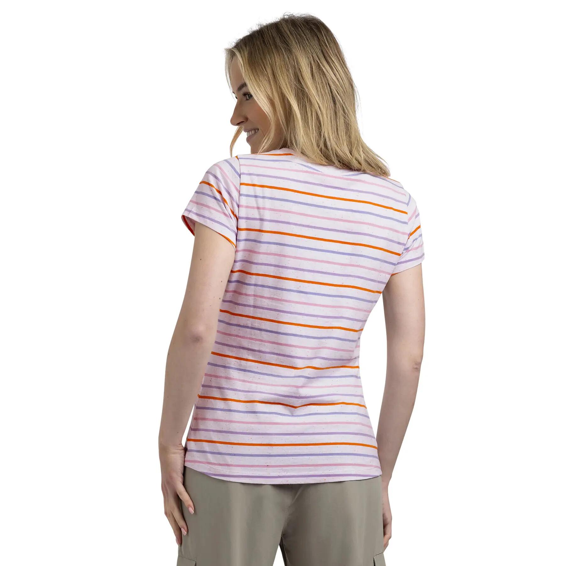 Trespass Michaela - Dames casual t-shirt wit met meerdere strepen 5/5