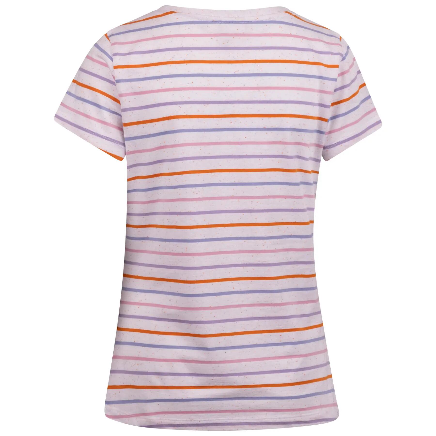 Trespass Michaela - Dames casual t-shirt wit met meerdere strepen 4/5