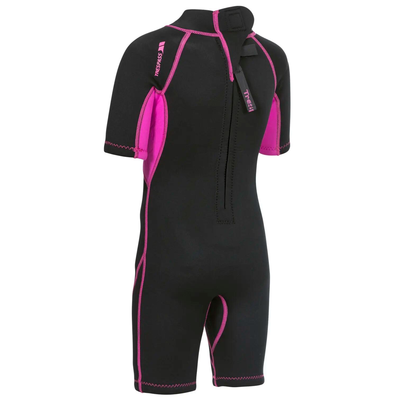 Trespass Astor - Krótki kombinezon dziecięcy 3 mm Czarny / Passion Pink 2/3 2/2