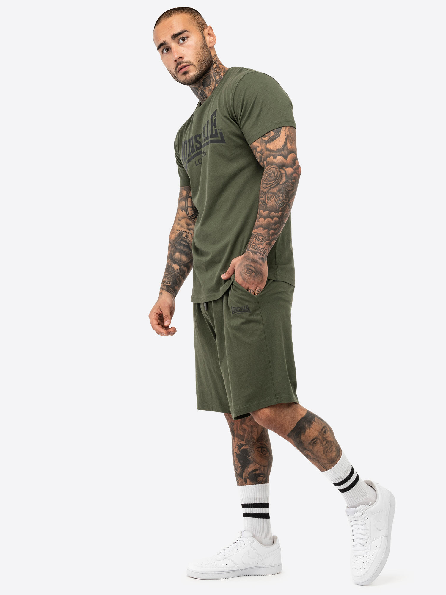 LONSDALE Heren T-shirt & shortset regular fit MOY 3/5