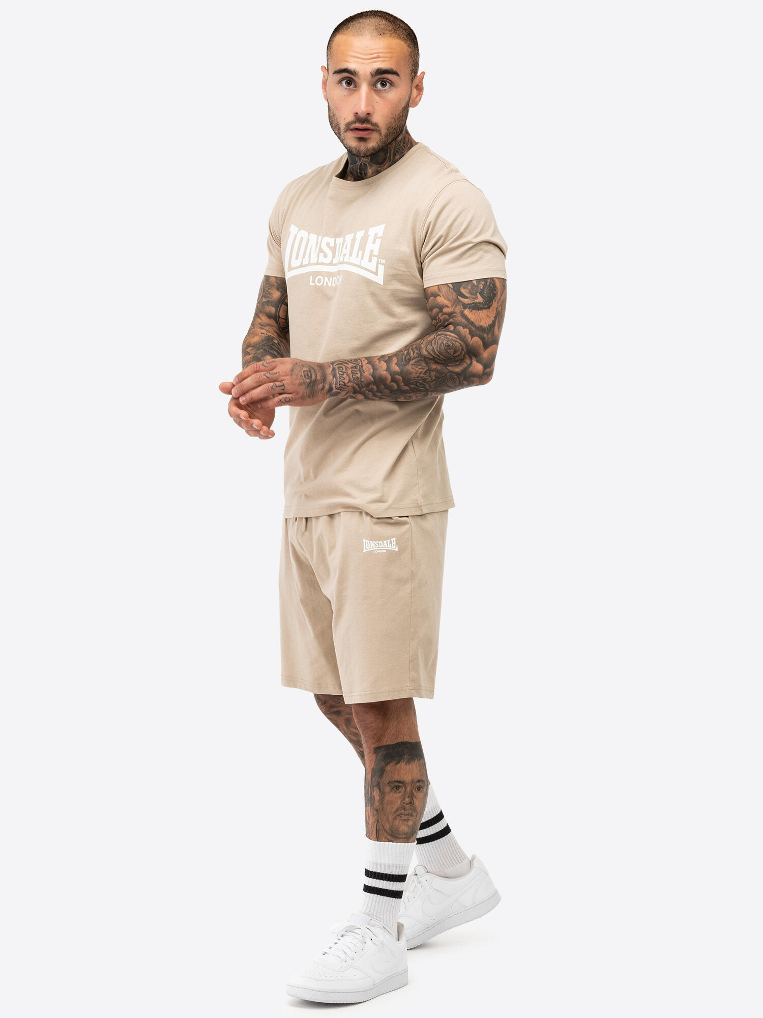 LONSDALE Heren T-shirt & shortset regular fit MOY 3/5