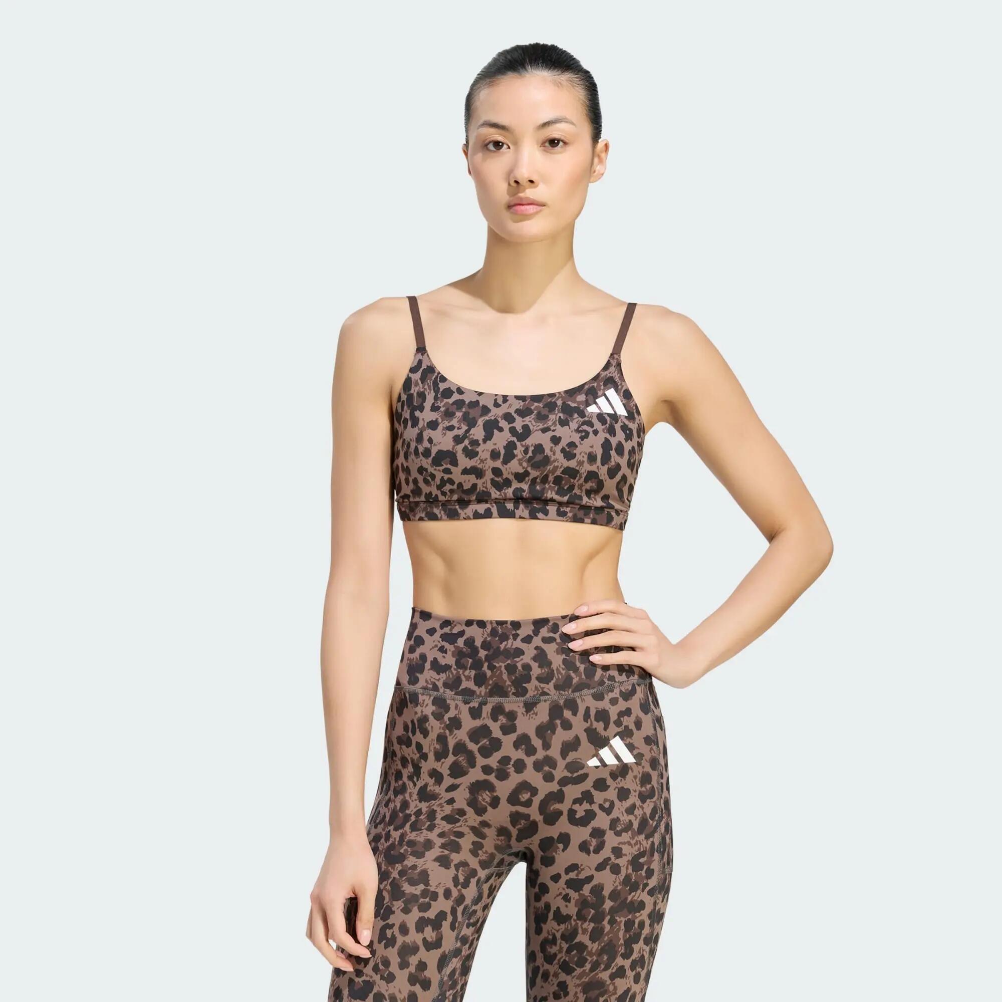 Reggiseno sportivo Optime Essentials 3-Stripes Leopard Light Support 2/6