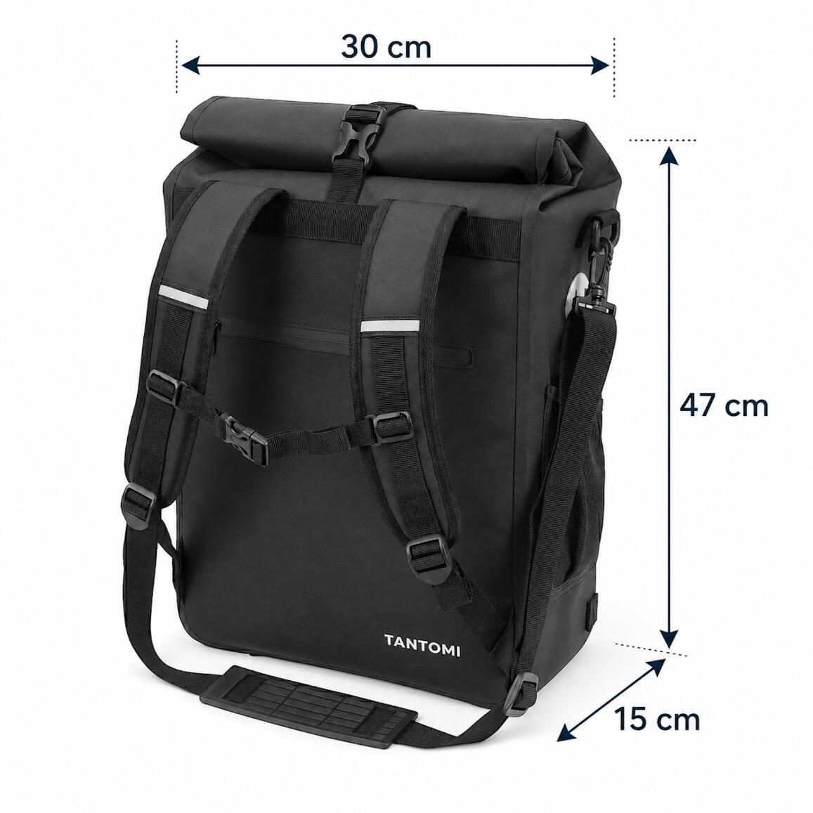 Fahrradtasche 3in1 Wasserdichte Gepäckträgertasche & Rucksack 19L - 25L 3/7