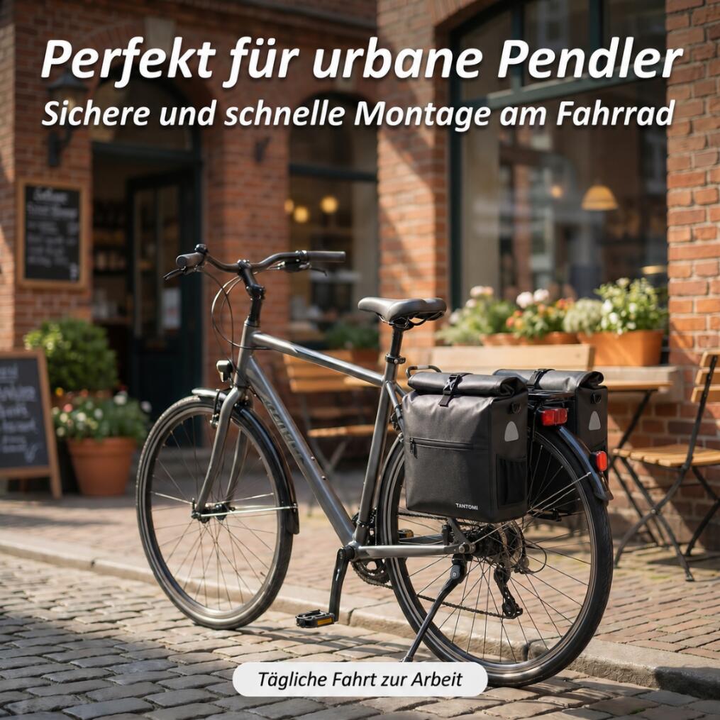 Fahrradtasche 3in1 Wasserdichte Gepäckträgertasche & Rucksack 19L - 25L 6/7