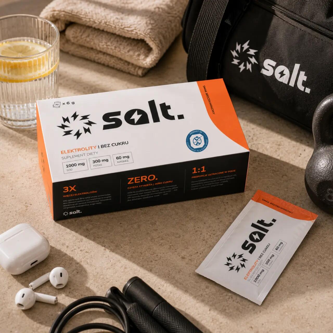 Elektrolity Bez Cukru salt. Brzoskwiniowe Magnez Potas Sód Keto 30 Saszetek 6/7