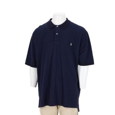 Tweedehands - polo ralph lauren heren korte mouw polo blauw - als nieuw