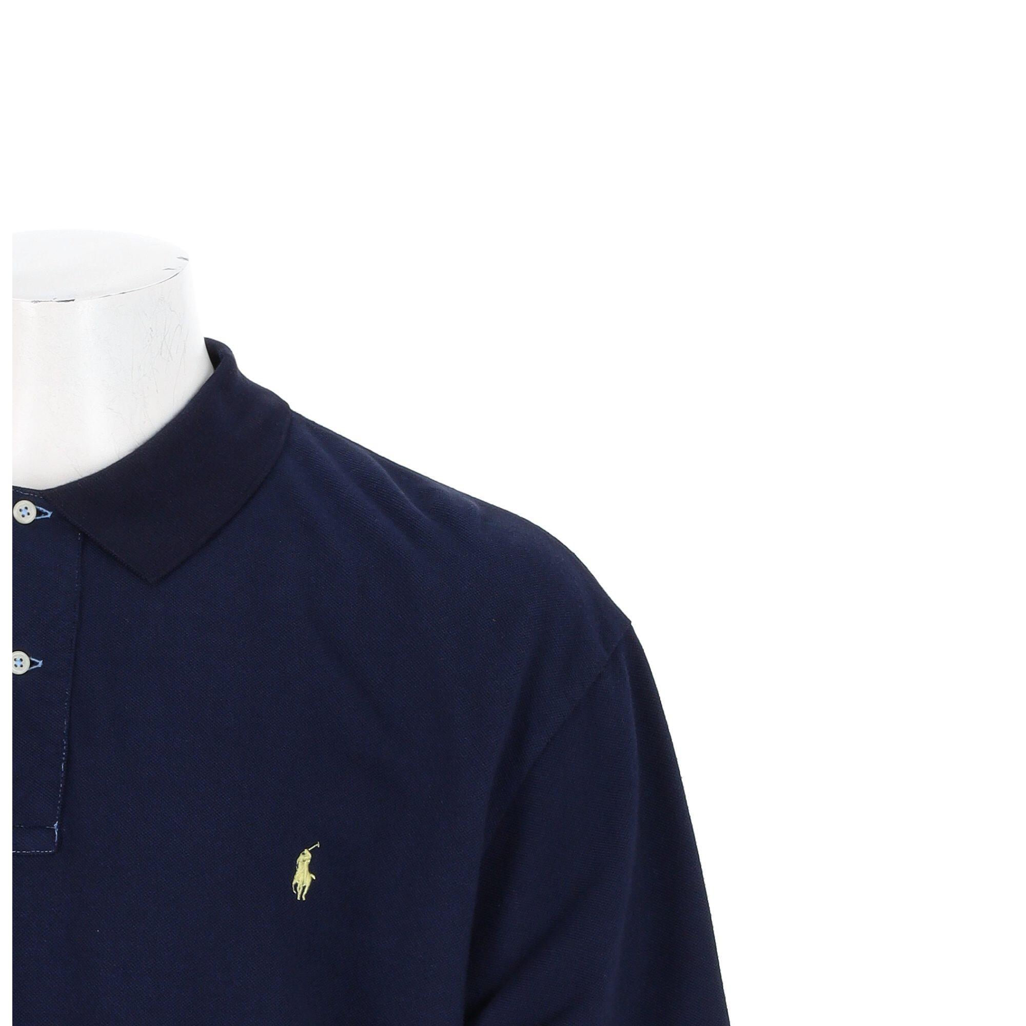 Tweedehands - Polo Ralph Lauren heren korte mouw polo blauw - Als nieuw 6/7