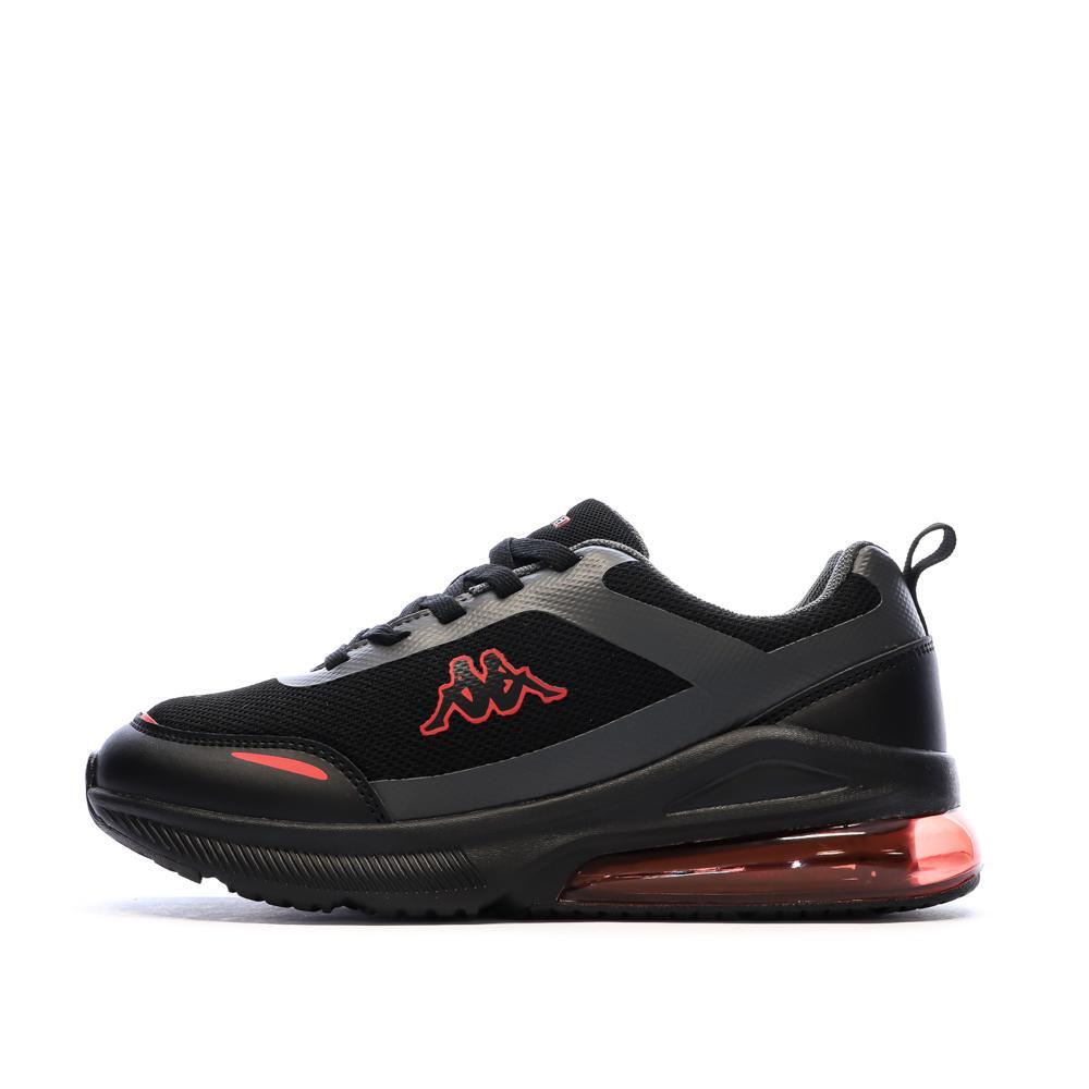 Kappa Pylos Boys' Black/Red Logo Trainers