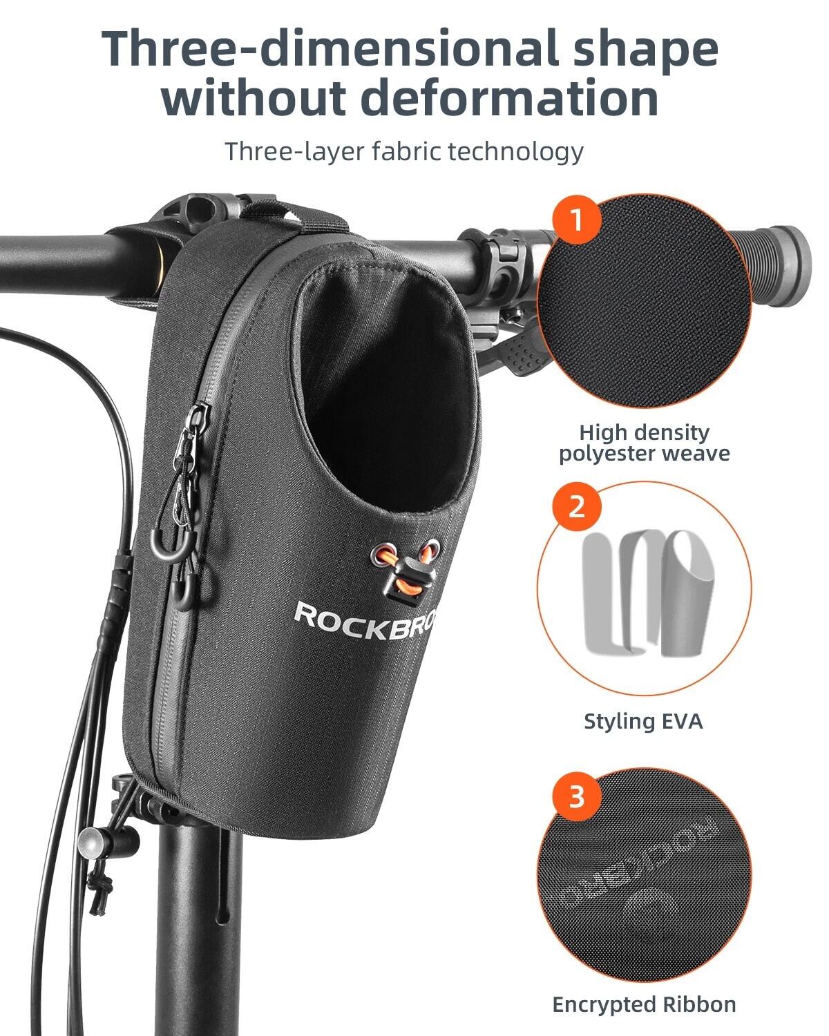 ROCKBROS Fahrradlenker Tasche Trinkflasche 2/6