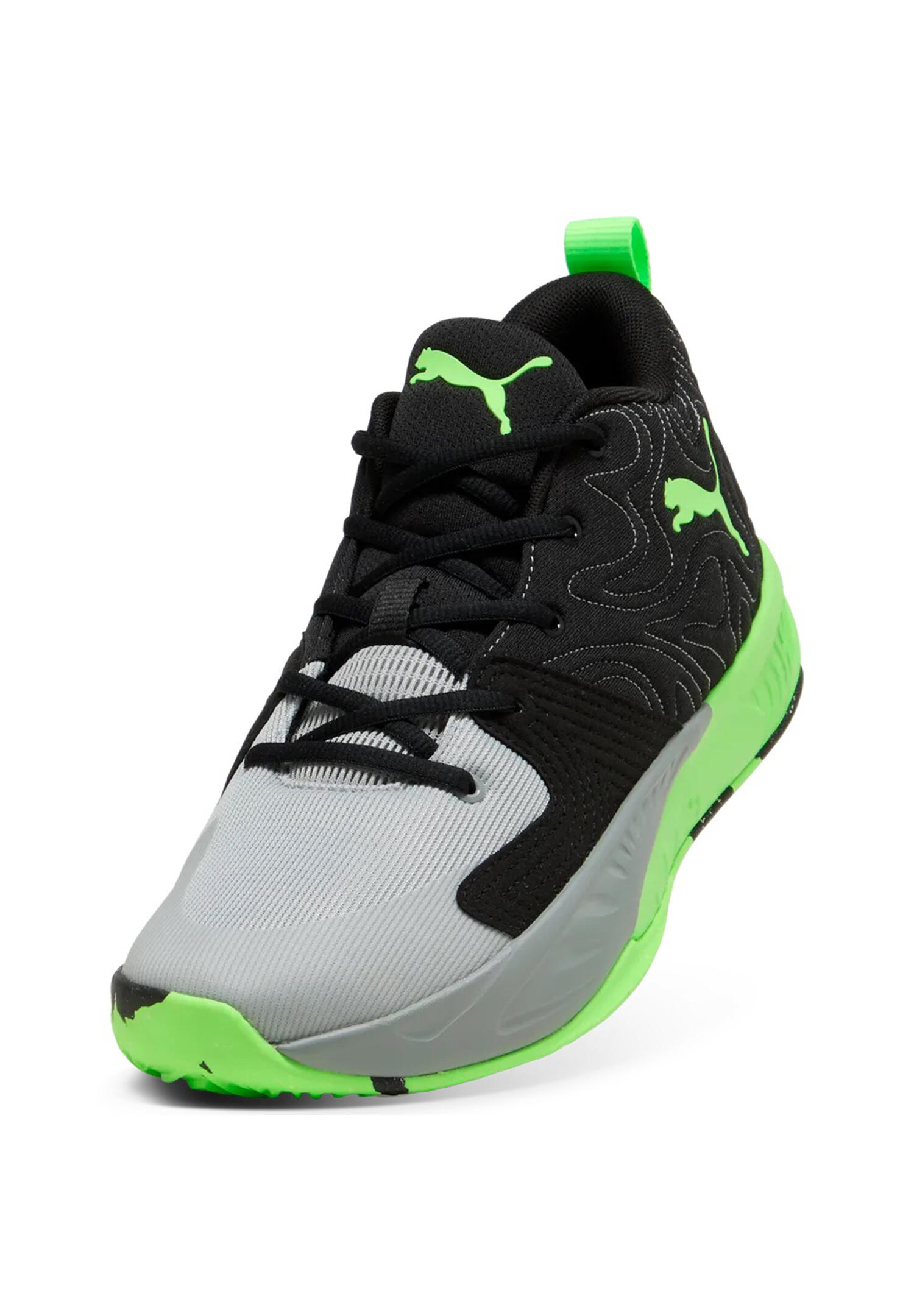 Puma Unisex Court Pro 3 Mid Basketballschuhe 313830-02 Black/Green 5/5
