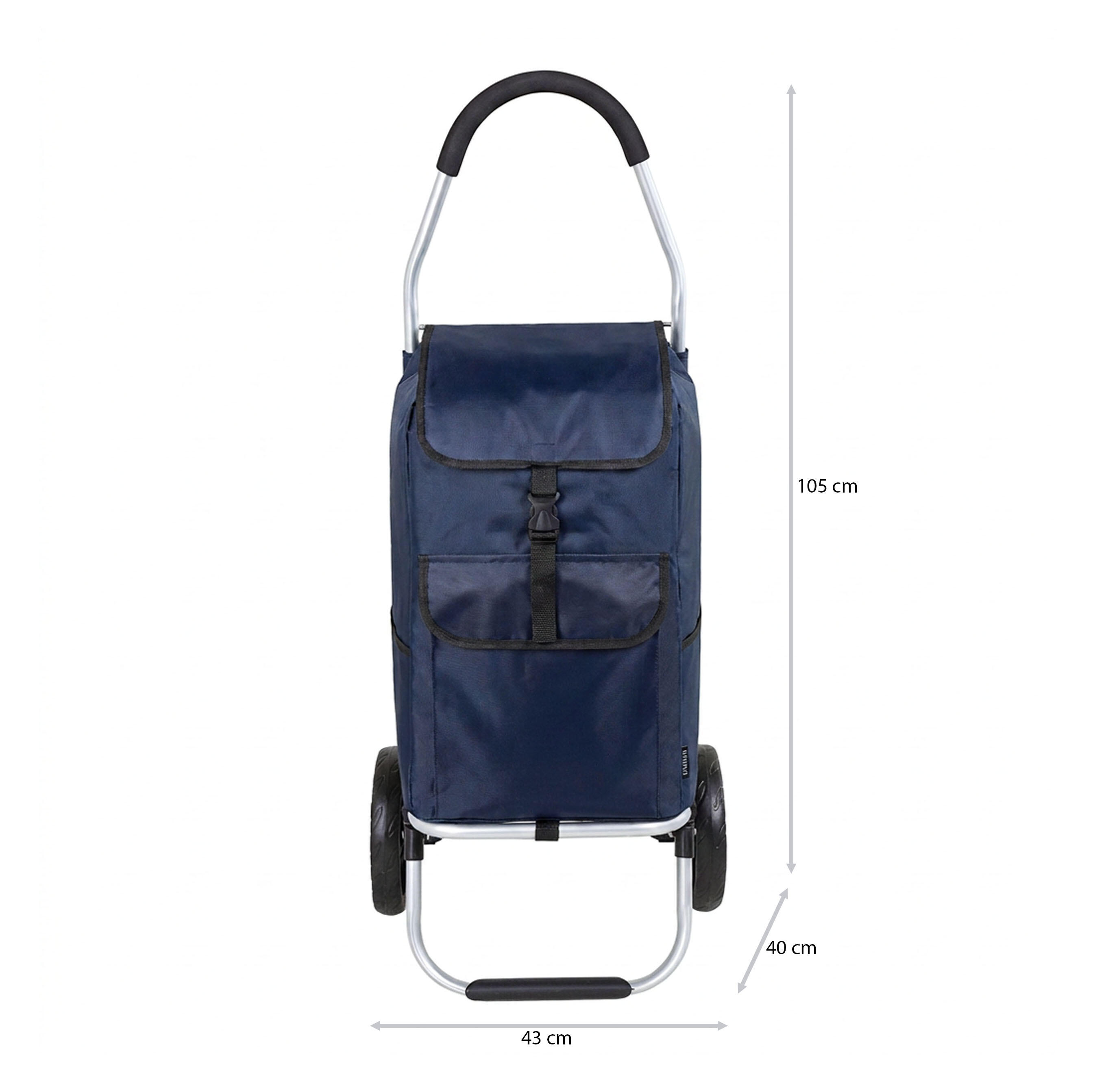 Travelnet Chariot de courses 40L, pliable, cadre en aluminium, avec roues 5/7