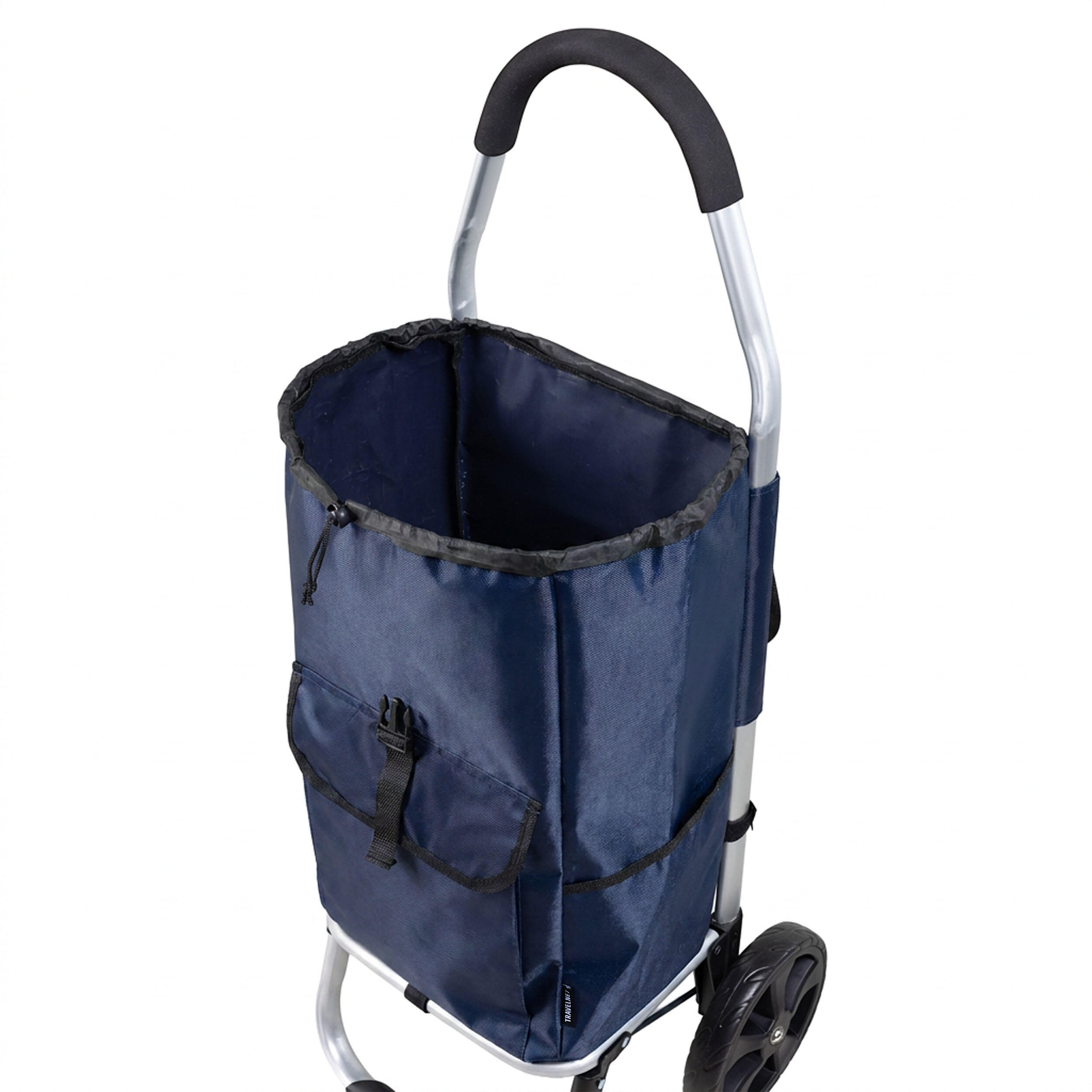 Travelnet Chariot de courses 40L, pliable, cadre en aluminium, avec roues 4/7
