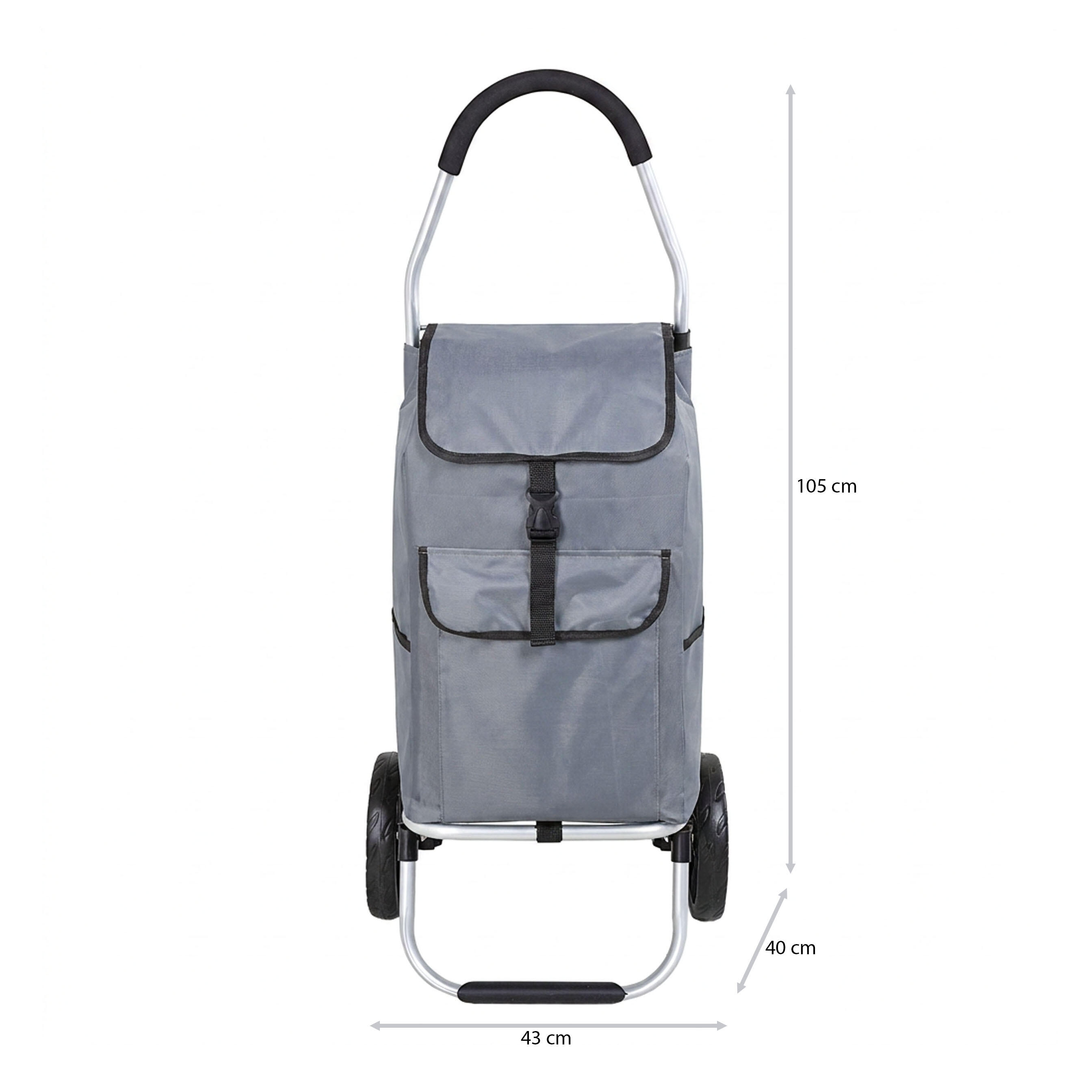 Travelnet Chariot de courses 40L, pliable, cadre en aluminium, avec roues 5/7