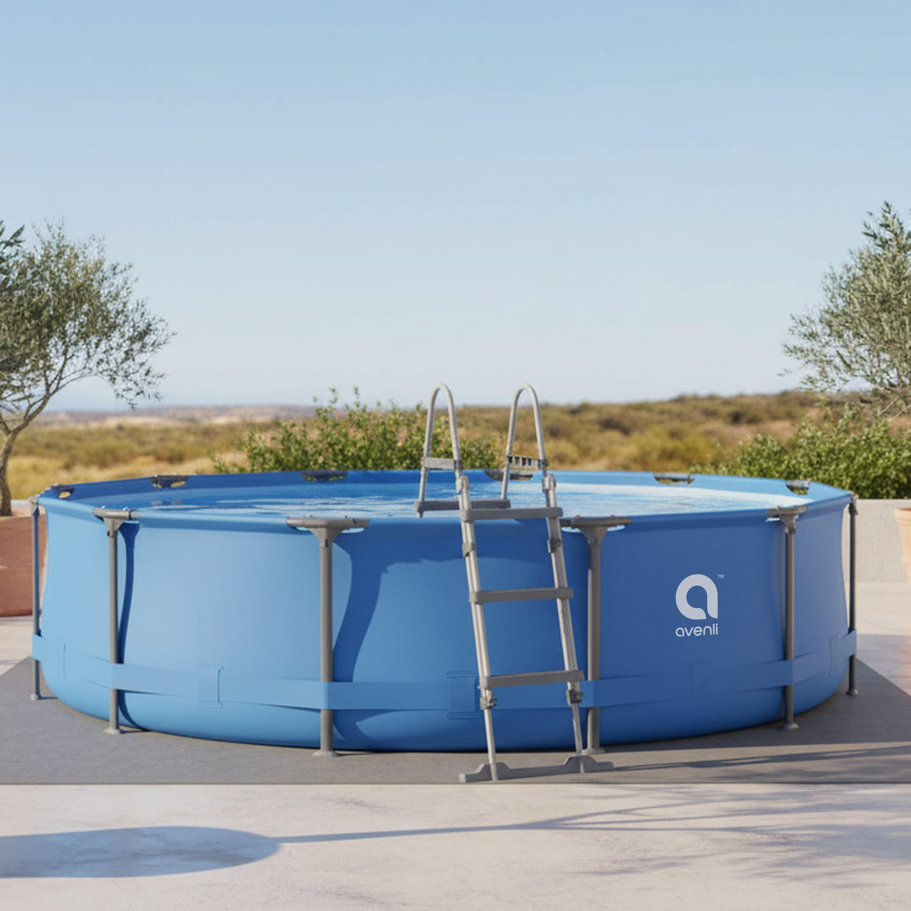 Avenli Sicherheitsleiter 115 x 76 x 150 cm für Pools bis 109 cm Höhe grau 3/6