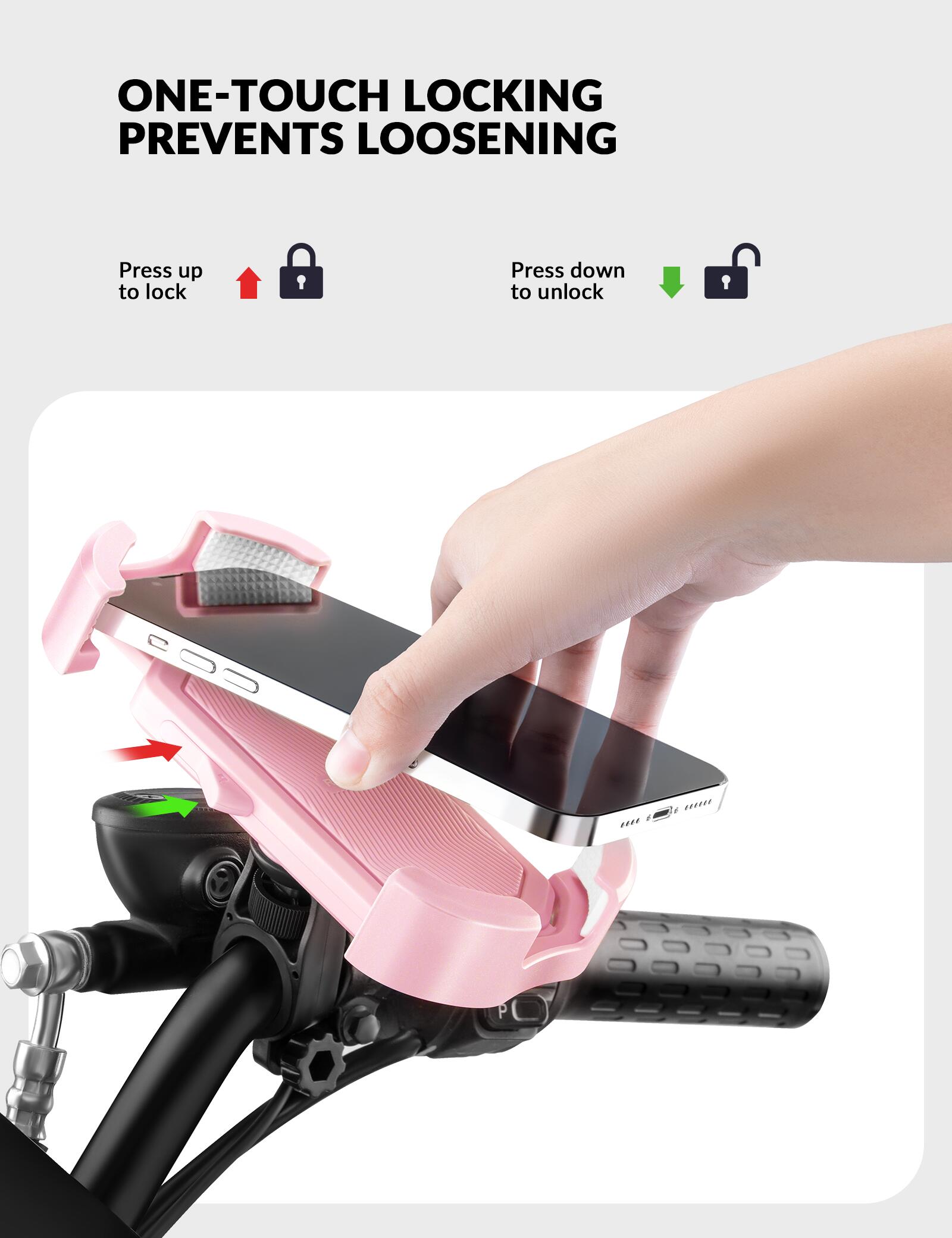 ROCKBROS Handyhalterung Lenker für Motorrad & Fahrrad 2/7