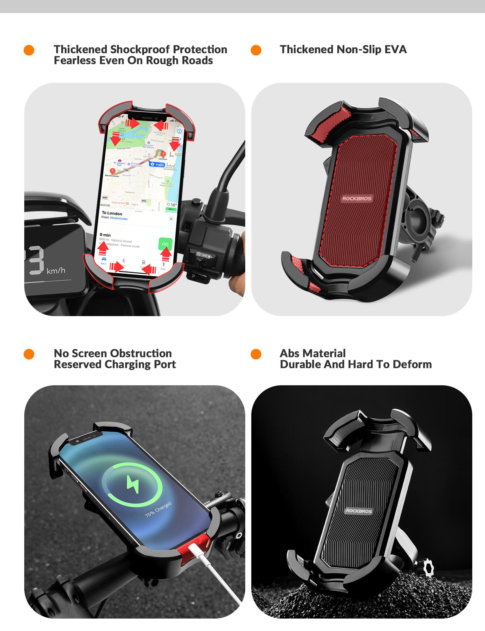 ROCKBROS Handyhalterung Lenker für Motorrad & Fahrrad 6/7