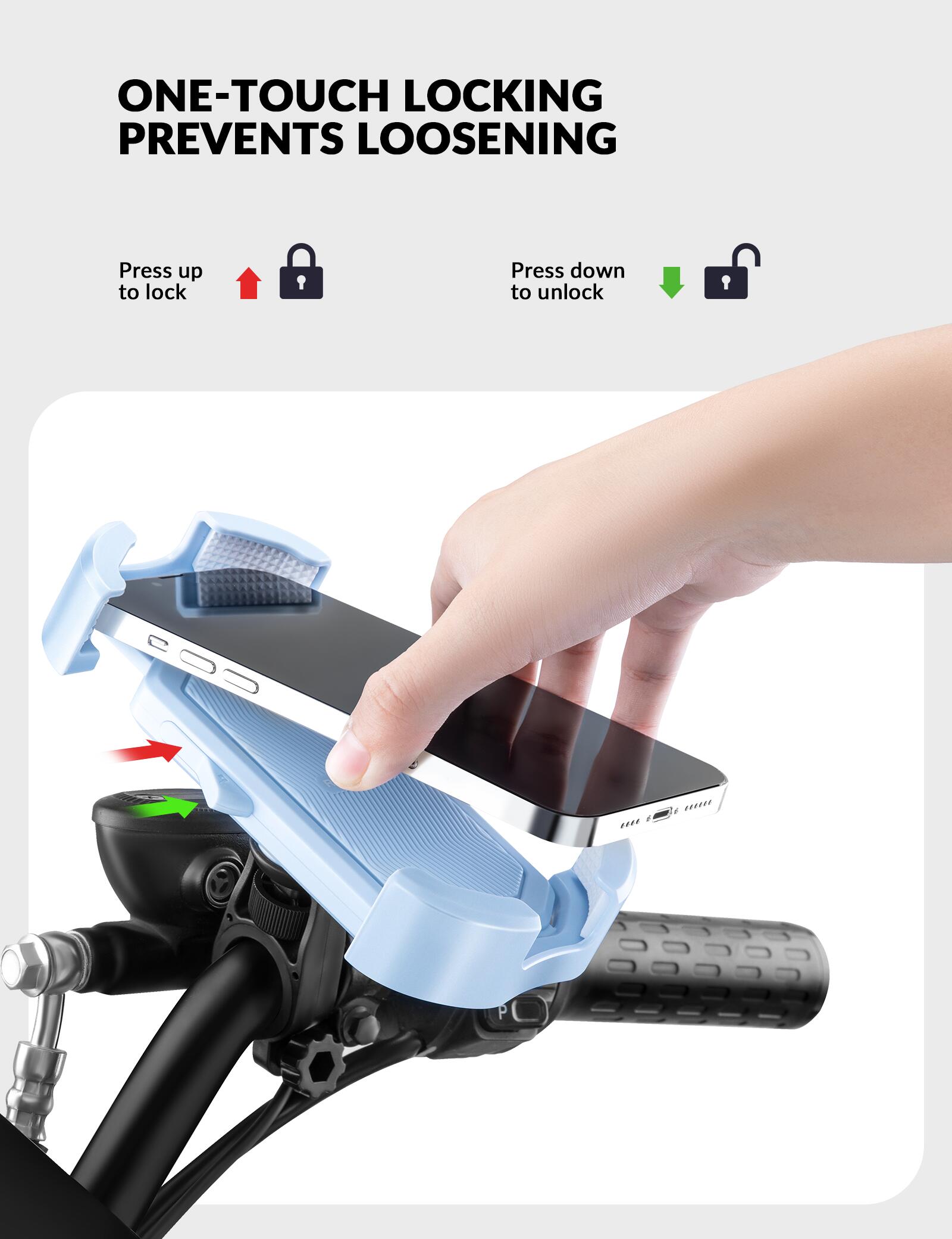 ROCKBROS Handyhalterung Lenker für Motorrad & Fahrrad 2/7