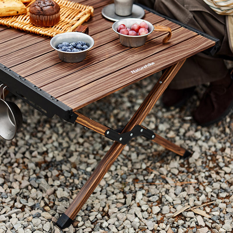 Grote Campingtafel Houtlook 125×60 cm Opvouwbaar 50 kg 5/7