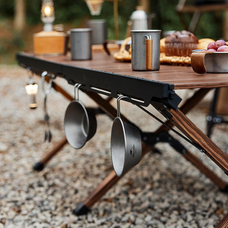Grote Campingtafel Houtlook 125×60 cm Opvouwbaar 50 kg 4/7