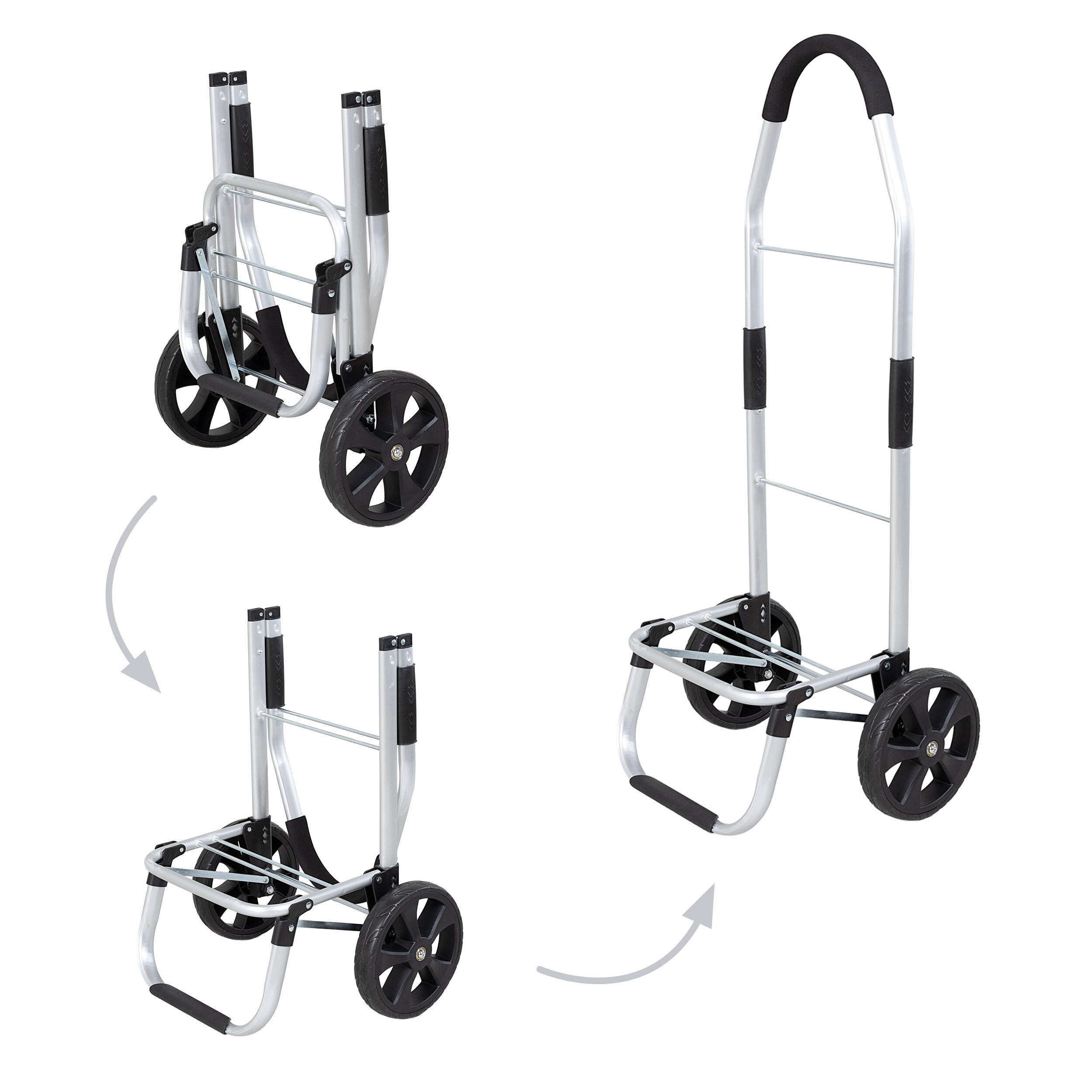 Travelnet Chariot de courses 40L, pliable, cadre en aluminium, avec roues 6/7