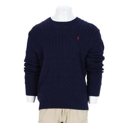 Tweedehands - polo ralph lauren heren kabelgebreide trui - als nieuw