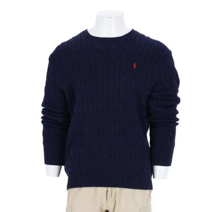 Seconde vie - Pull Homme Cable Knit Torsadée Marine - Excellent