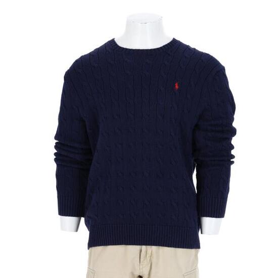 Seconde vie - Pull Homme Cable Knit Torsadée Marine - Excellent
