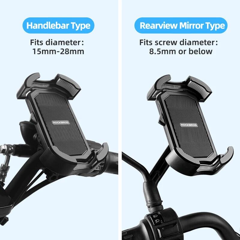 ROCKBROS Handyhalterung Rückspiegel für Motorrad & Fahrrad 3/7