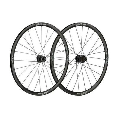 Paar wielen vision team 30 agx i23 centerlock tubeless ready shimano microspline