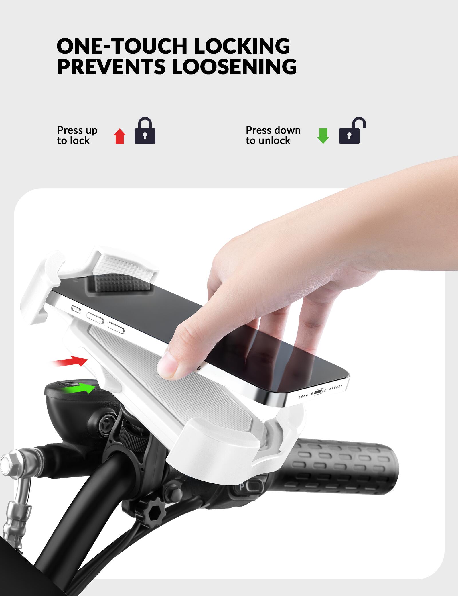 ROCKBROS Handyhalterung Lenker für Motorrad & Fahrrad 3/7