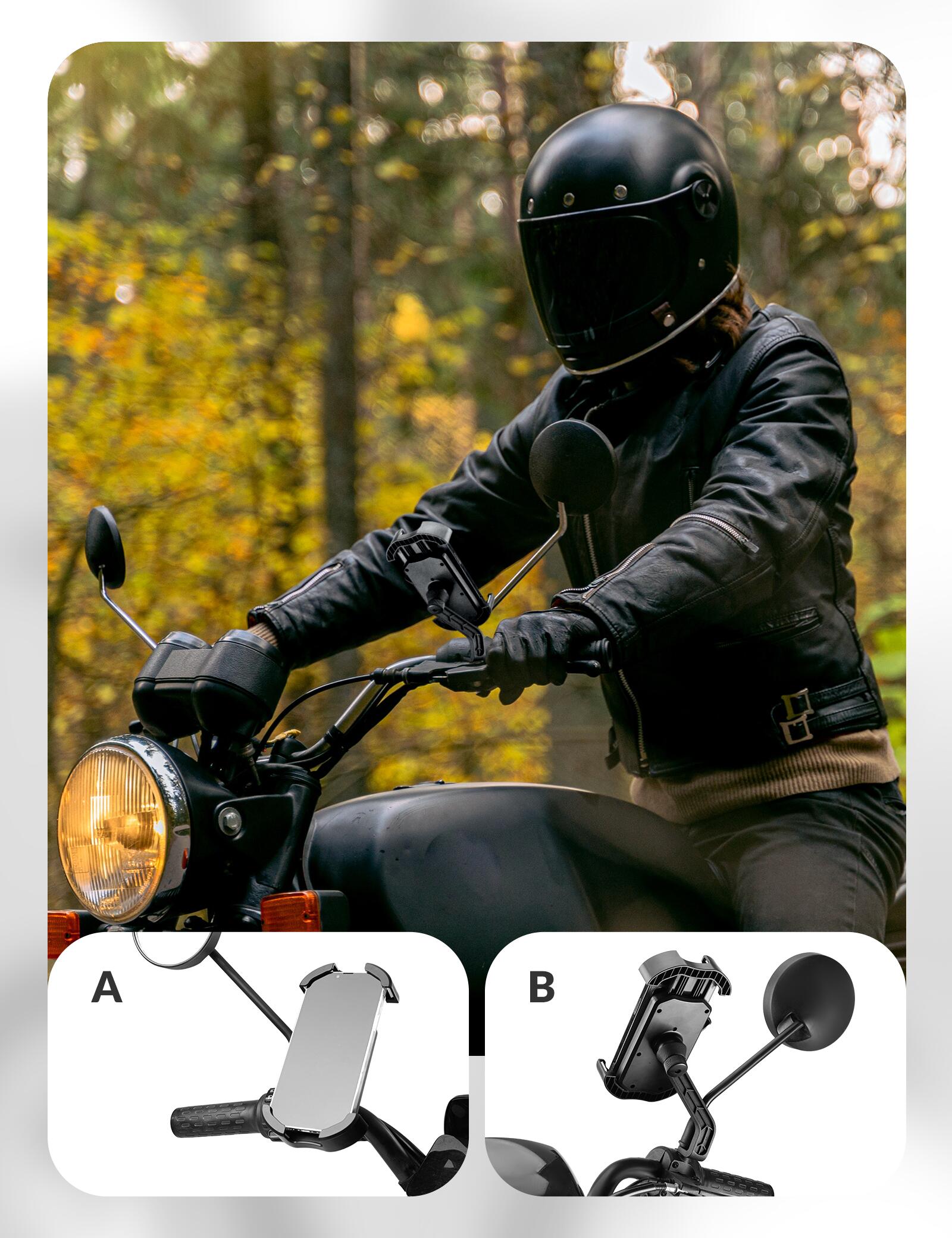 ROCKBROS Handyhalterung Rückspiegel für Motorrad & Fahrrad 5/7
