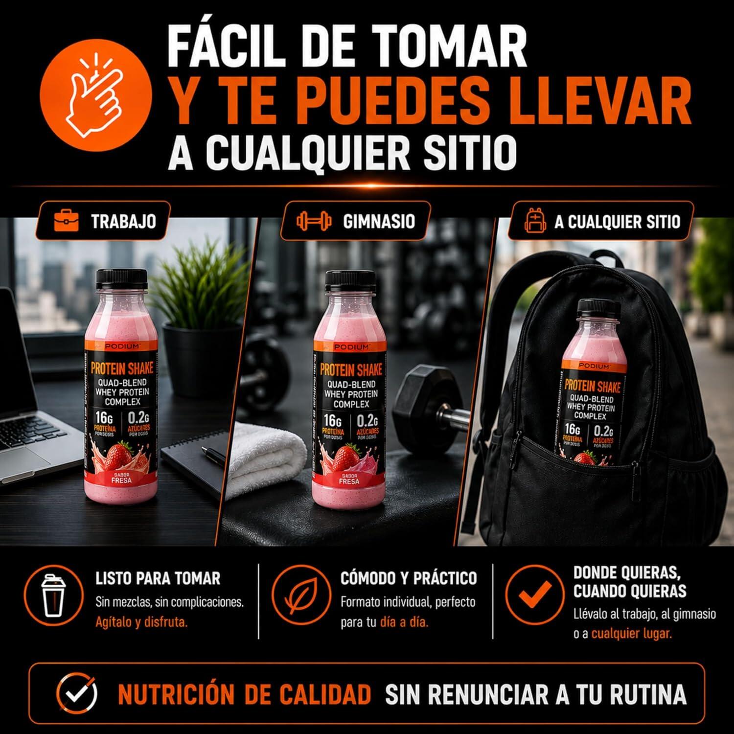 PACK DE 6 PROTEIN SHAKE COMPLEX FRAISE (6 dosettes de 30 g bouteille de 330 ml) 3/4