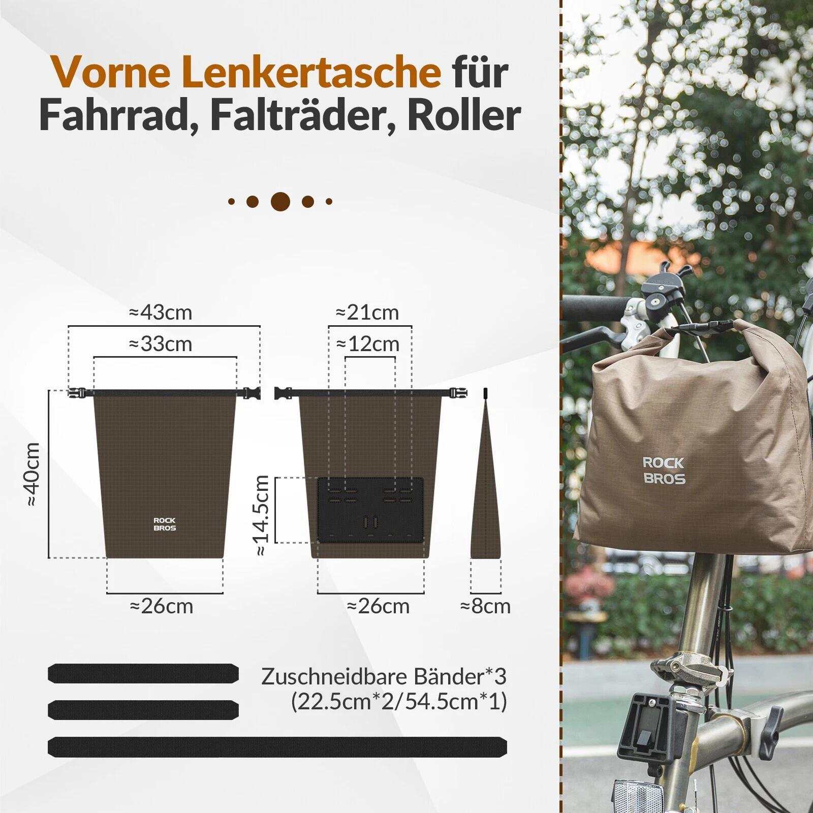 ROCKBROS Fahrradtasche 2,5-4L Verstellbar Lenkertasche 5/7