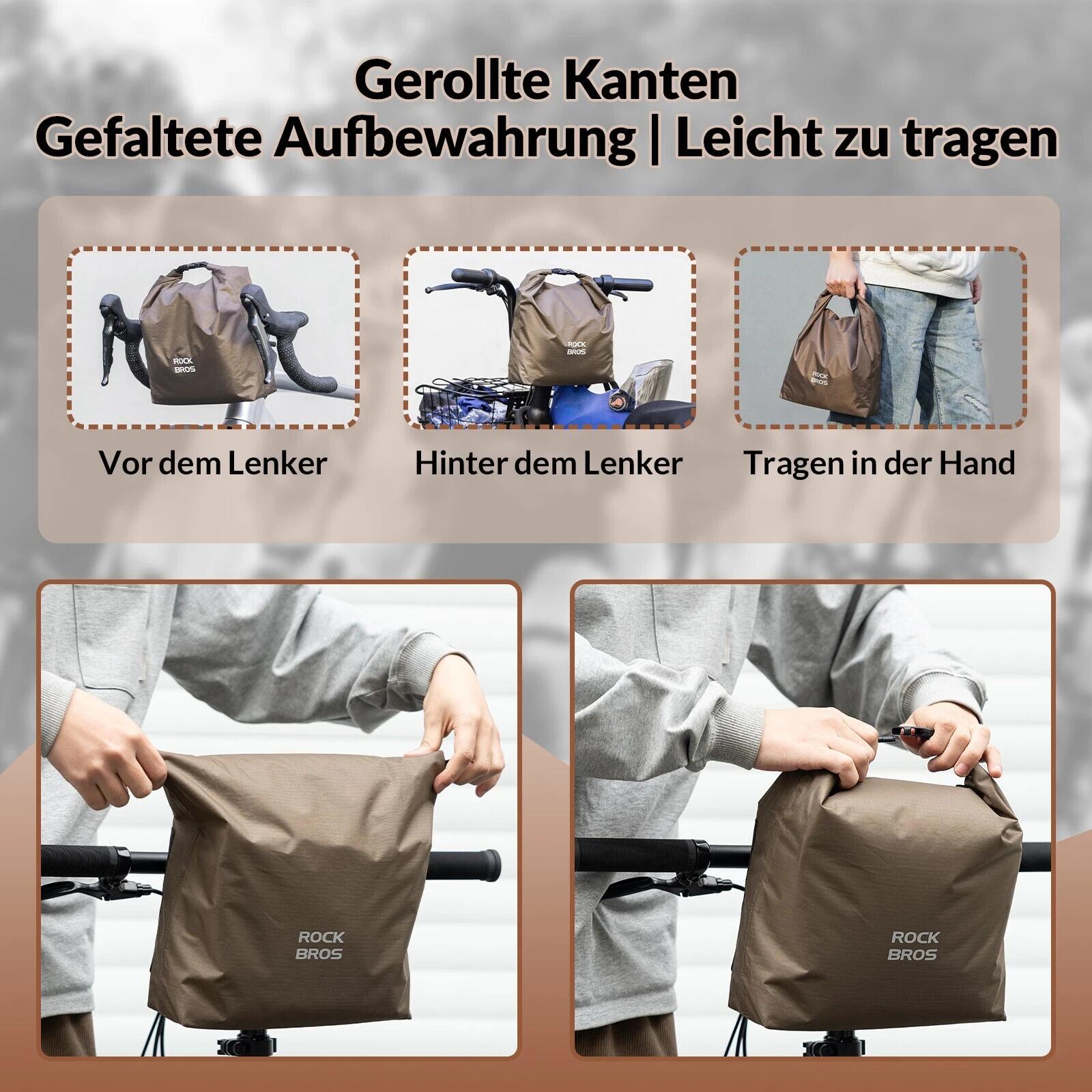 ROCKBROS Fahrradtasche 2,5-4L Verstellbar Lenkertasche 4/7