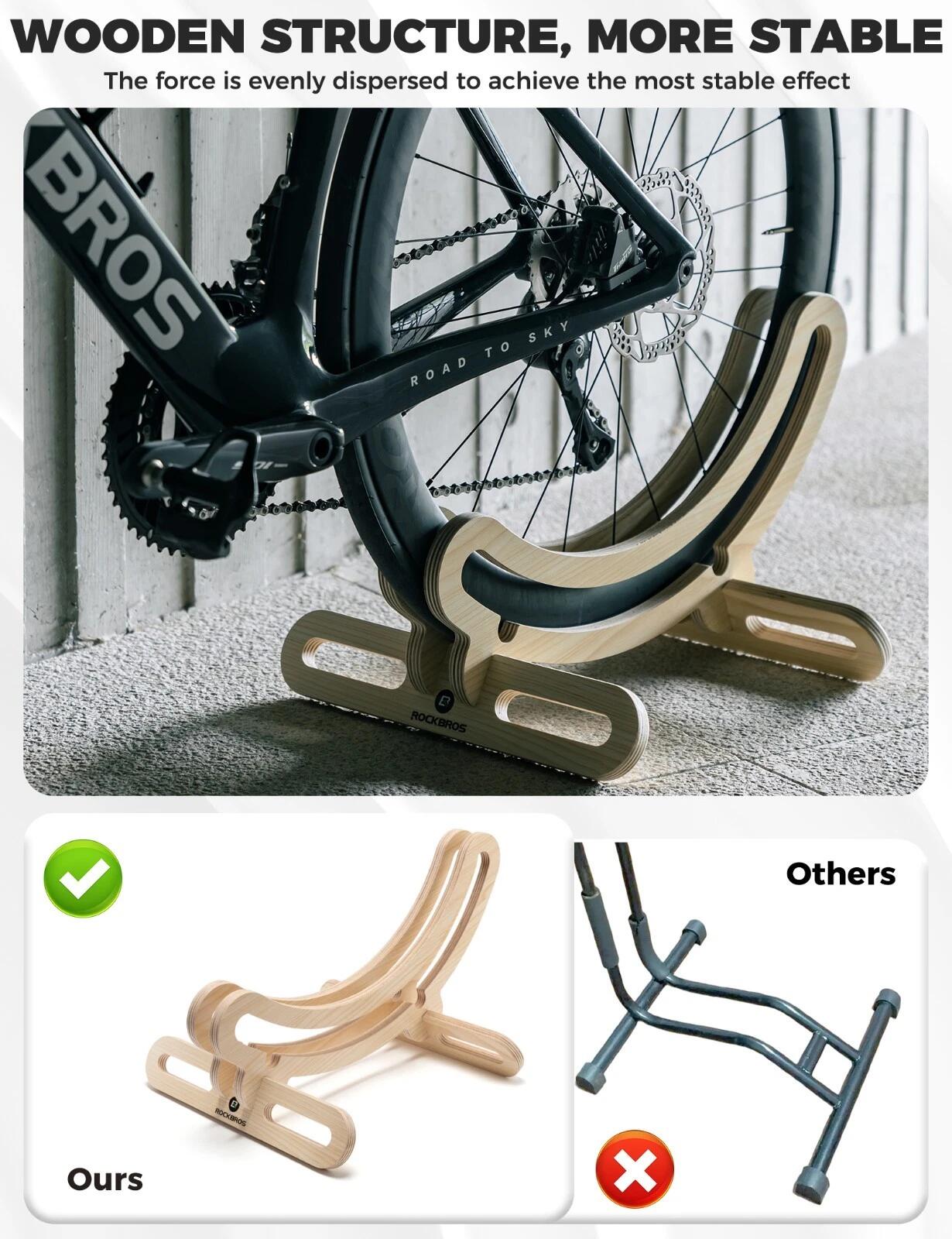 ROCKBROS Defective Holz-Fahrradständer Leichte 5/6