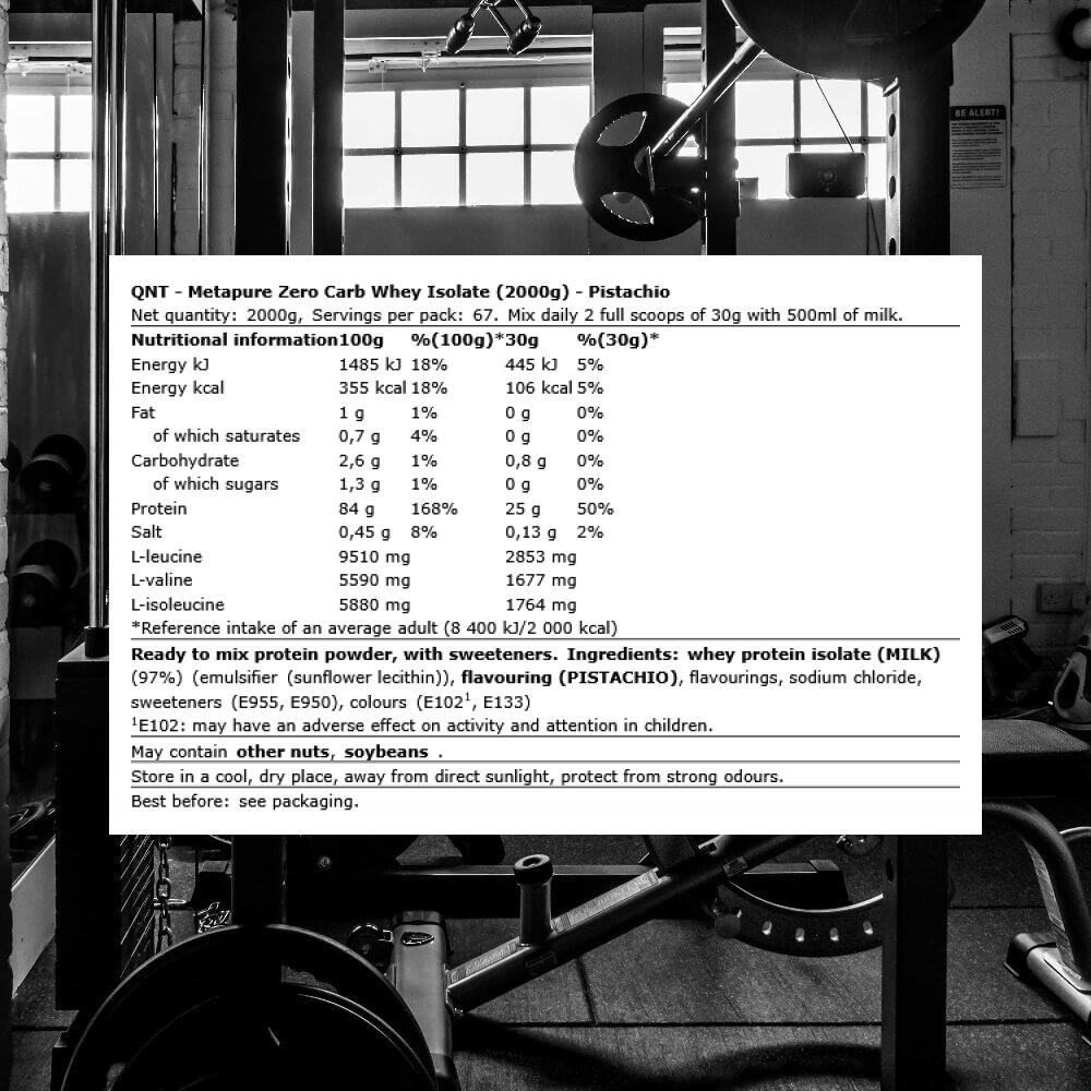 QNT Metapure Zero Carb Whey Isolate (2000g) Pistachio - Eiweiße 3/3